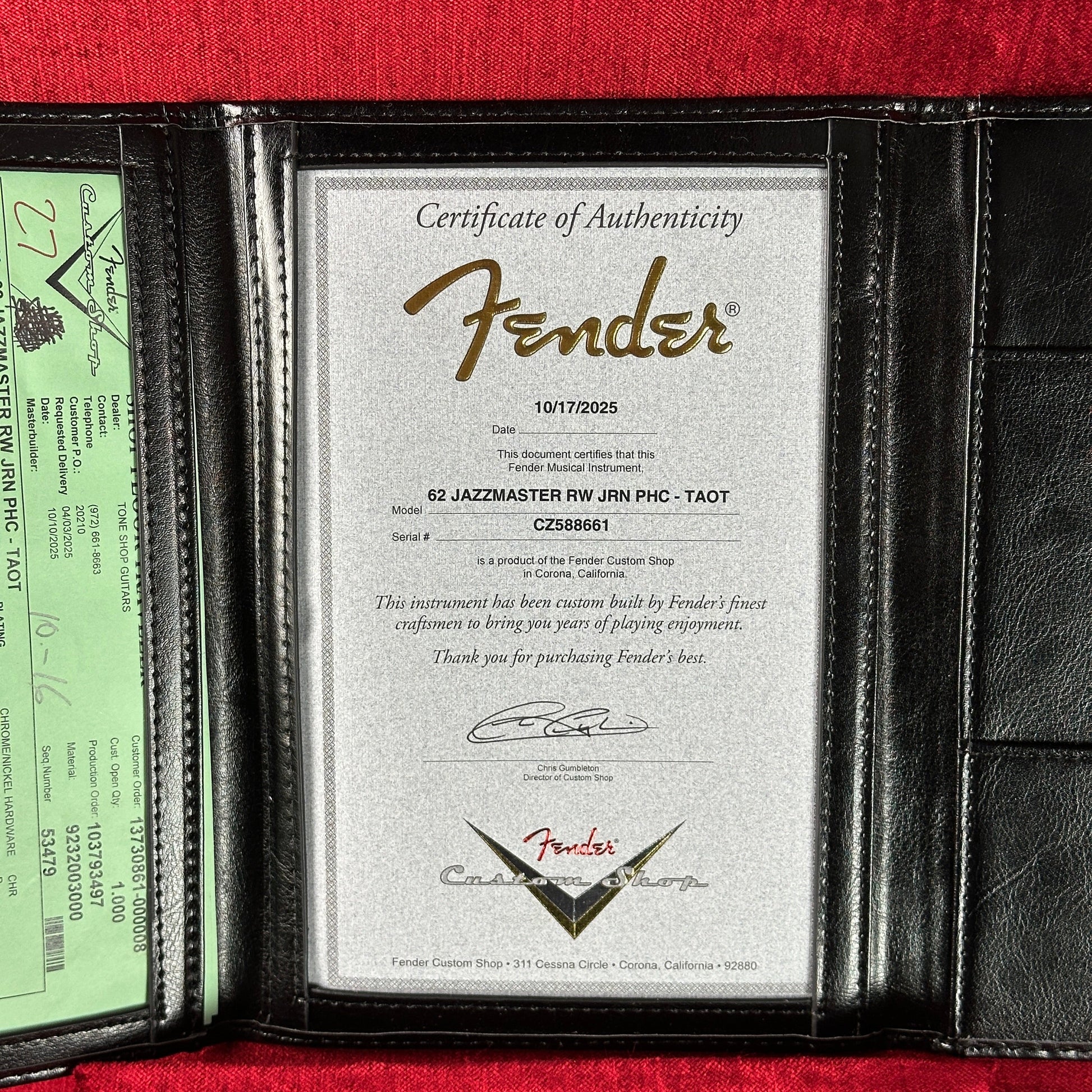 Fender Custom Shop 1962 Jazzmaster Journeyman Relic PHC Taos Turquoise w/case CZ588661
