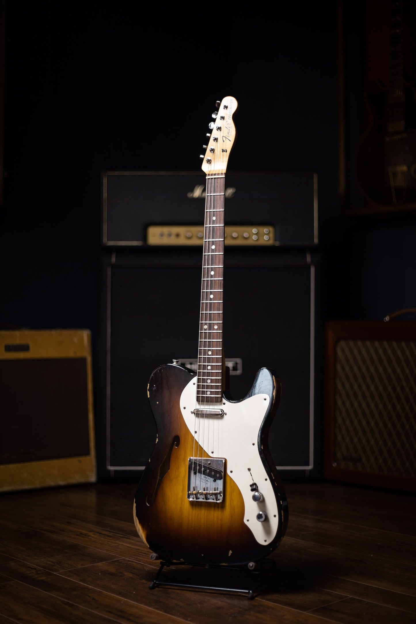 2017 Fender Custom Shop Ltd '50s Thinline Telecaster Relic Electric Guitar - Wide Fade 2 Tone Sunburst