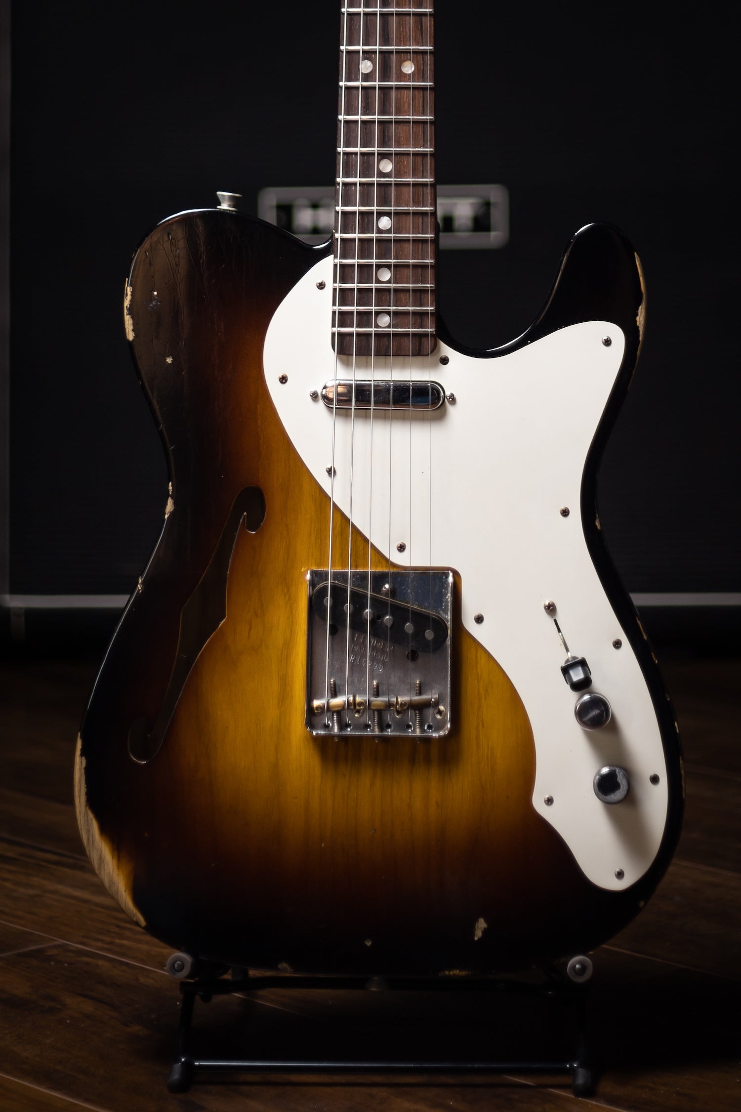 2017 Fender Custom Shop Ltd '50s Thinline Telecaster Relic Electric Guitar - Wide Fade 2 Tone Sunburst