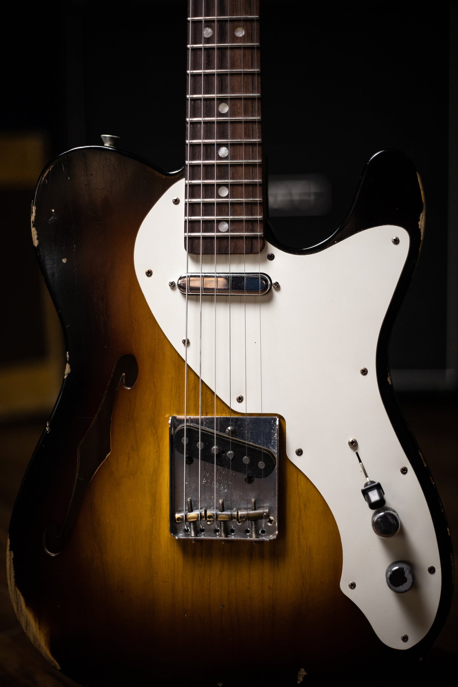 2017 Fender Custom Shop Ltd '50s Thinline Telecaster Relic Electric Guitar - Wide Fade 2 Tone Sunburst