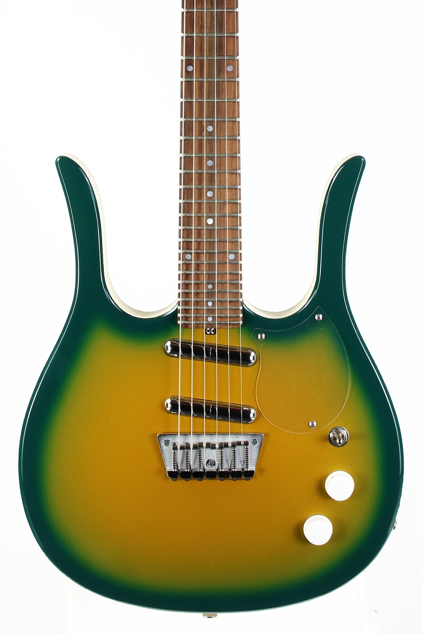 Jerry Jones USA Neptune Longhorn GUITARLIN 6-String Guitar | ONE OFF Green Burst 31 Frets