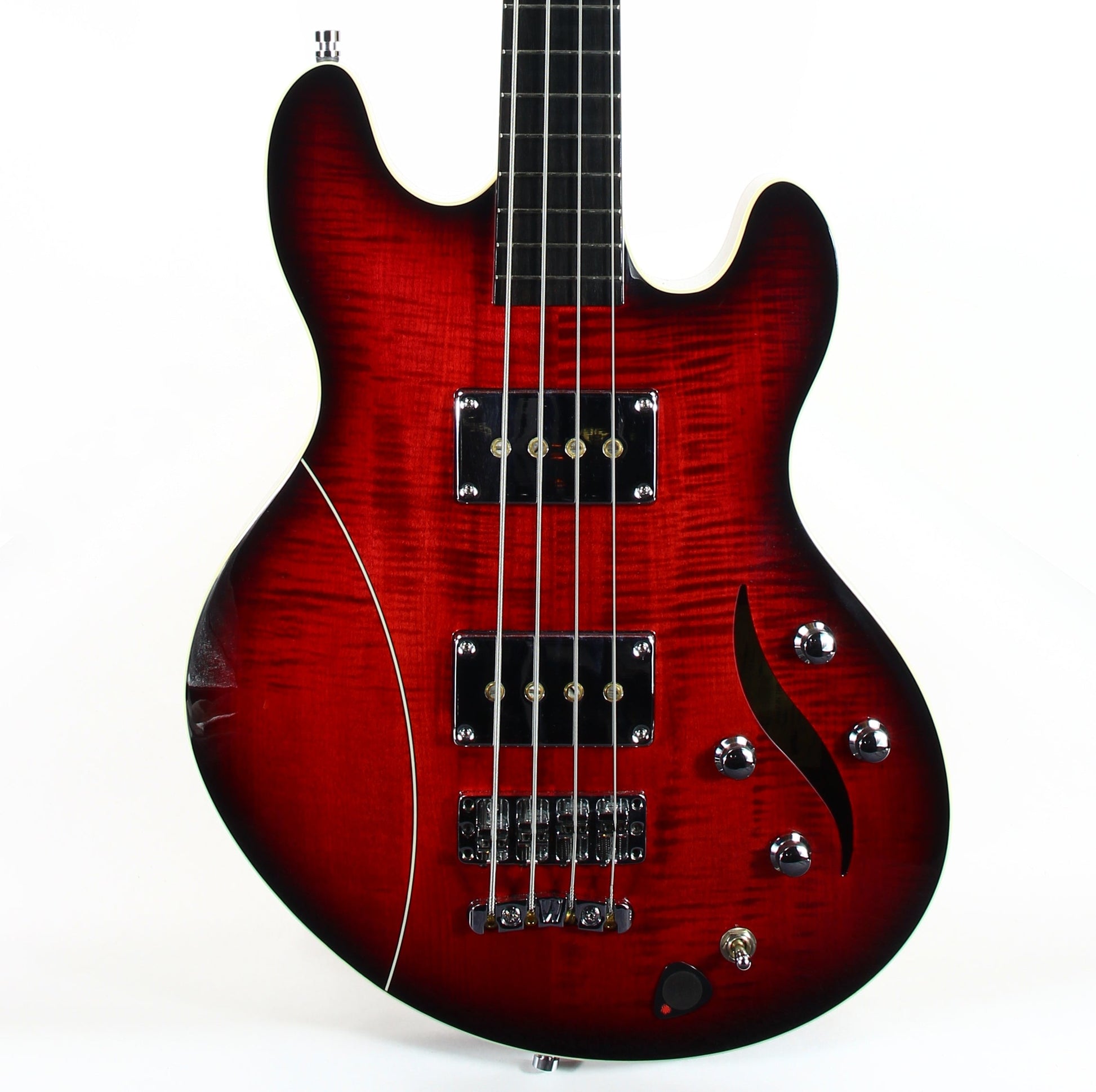 2018 Warwick TEAMBUILT Pro Series Lee Sklar Electric Bass I Semi-Hollow - Made in Germany Sklarbass star! 4 String - Burgundy Blackburst Transparent idolmaker