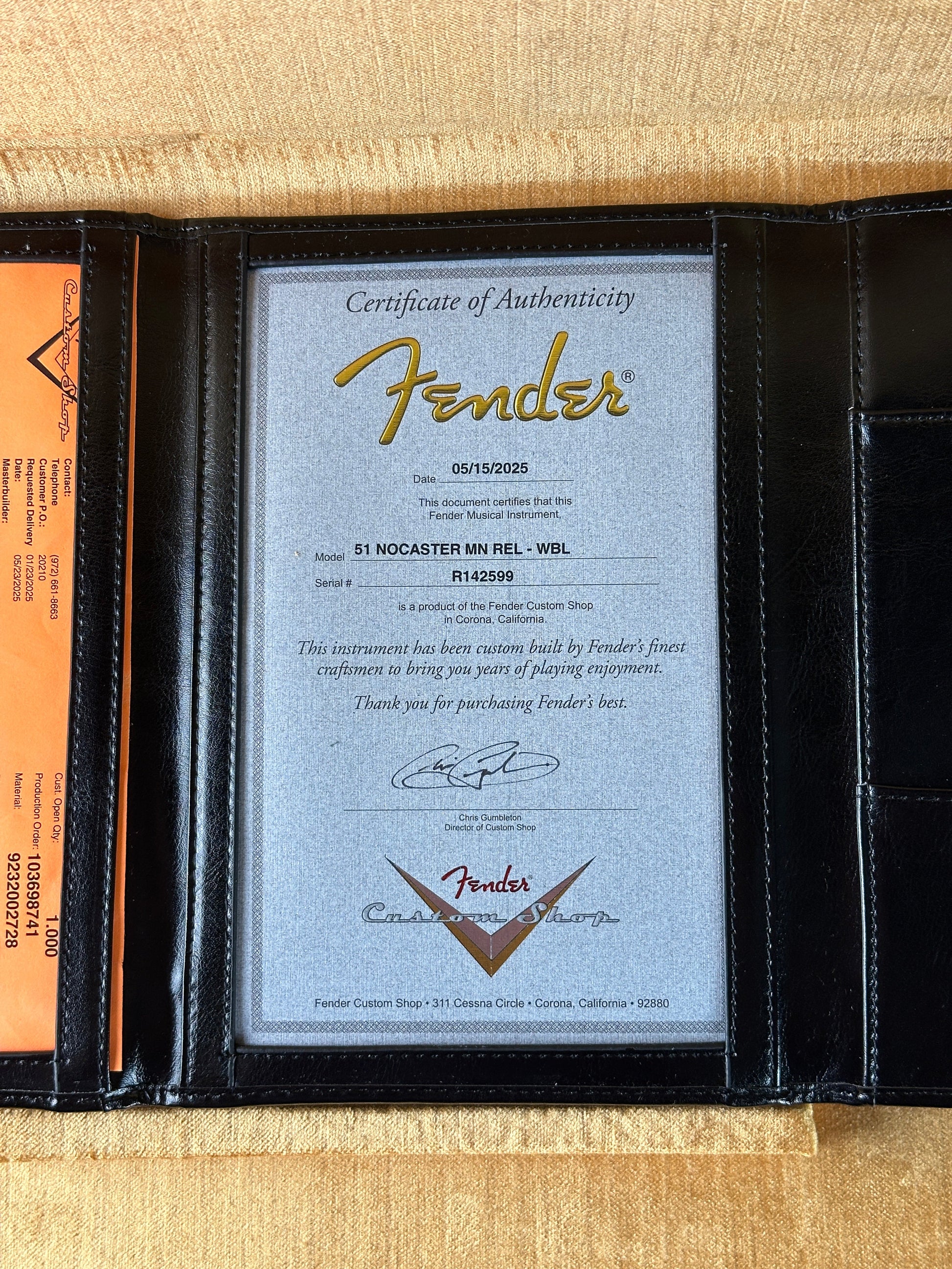 Fender Custom Shop 1951 Nocaster Relic White Blonde w/case