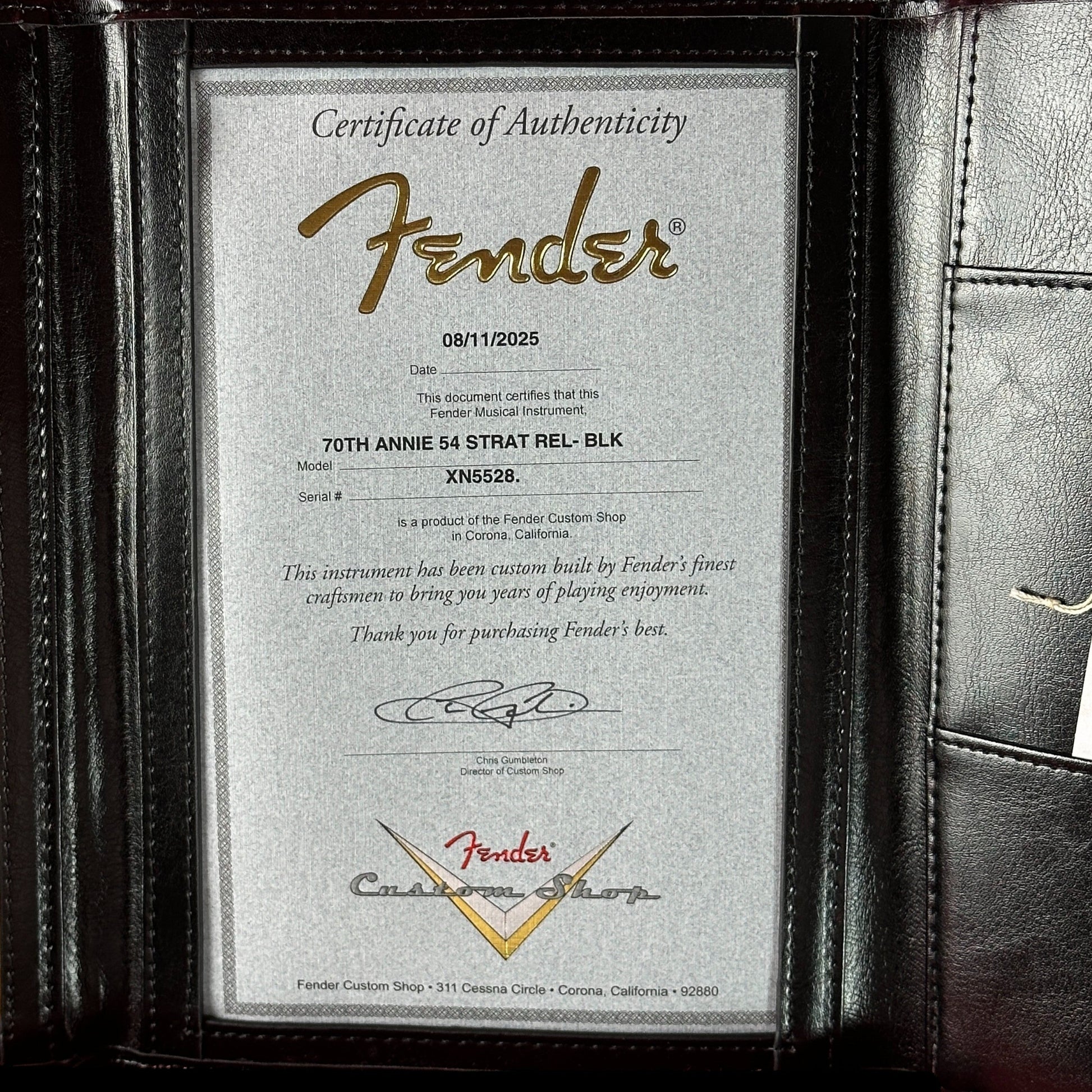 Fender Custom Shop 70th Anniversary 1954 Stratocaster Relic Black w/case