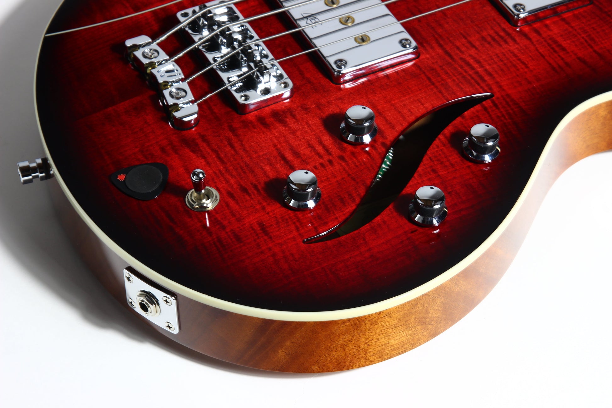 2018 Warwick TEAMBUILT Pro Series Lee Sklar Electric Bass I Semi-Hollow - Made in Germany Sklarbass star! 4 String - Burgundy Blackburst Transparent idolmaker