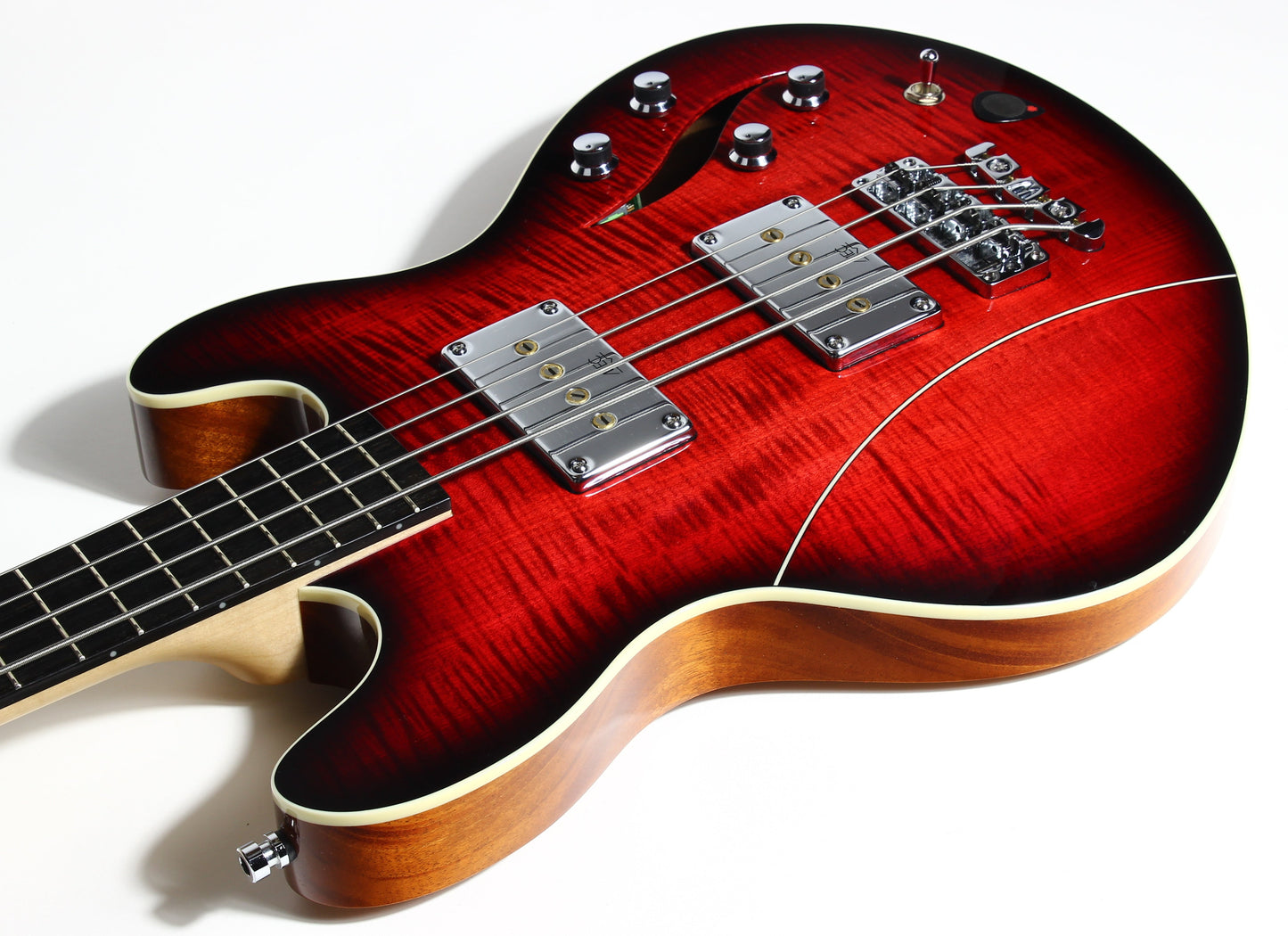 2018 Warwick TEAMBUILT Pro Series Lee Sklar Electric Bass I Semi-Hollow - Made in Germany Sklarbass star! 4 String - Burgundy Blackburst Transparent idolmaker