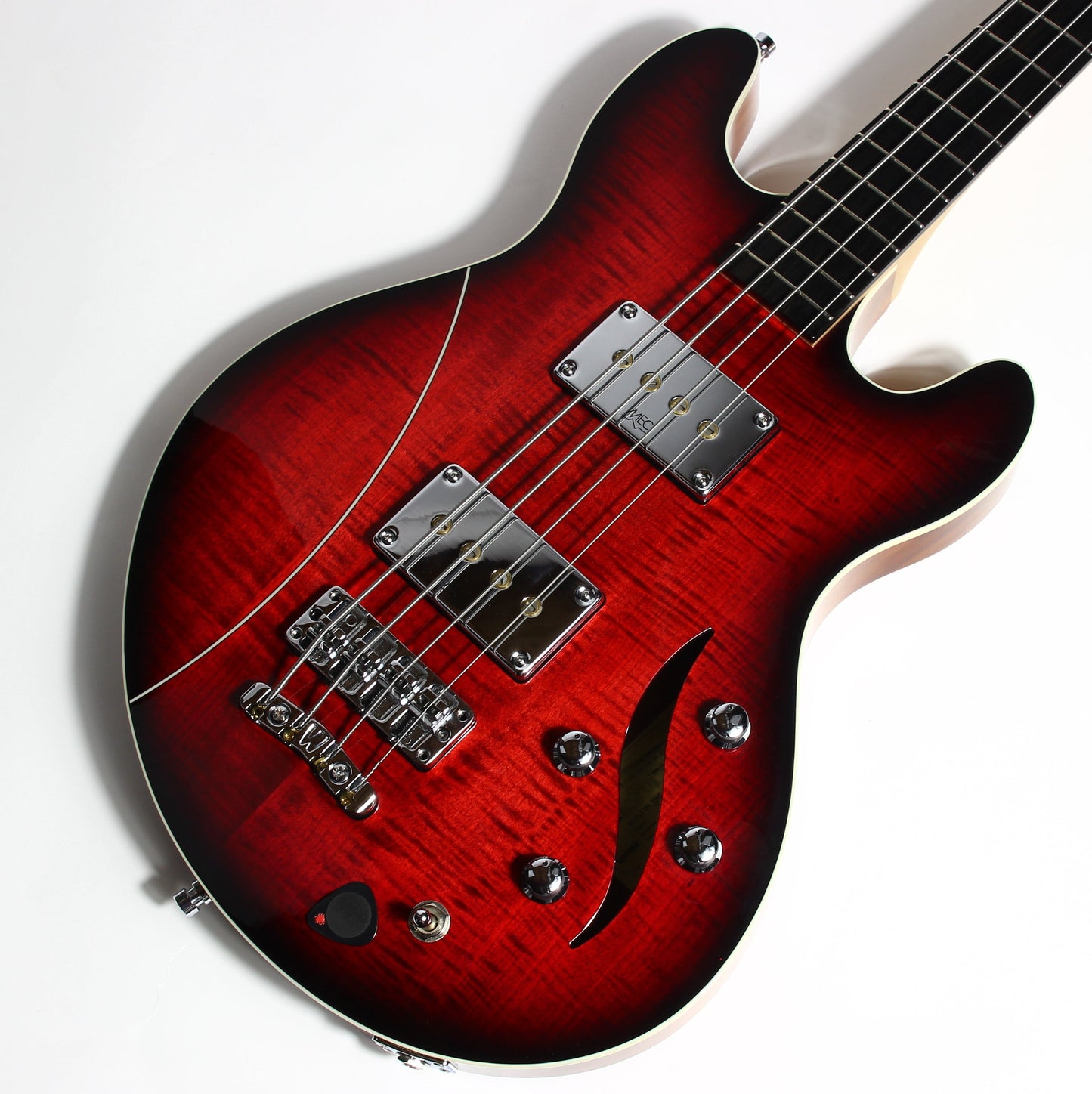 2018 Warwick TEAMBUILT Pro Series Lee Sklar Electric Bass I Semi-Hollow - Made in Germany Sklarbass star! 4 String - Burgundy Blackburst Transparent idolmaker