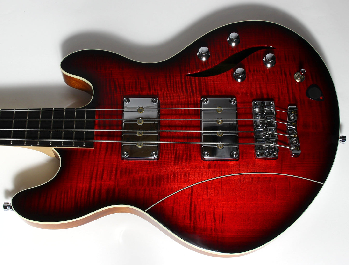 2018 Warwick TEAMBUILT Pro Series Lee Sklar Electric Bass I Semi-Hollow - Made in Germany Sklarbass star! 4 String - Burgundy Blackburst Transparent idolmaker