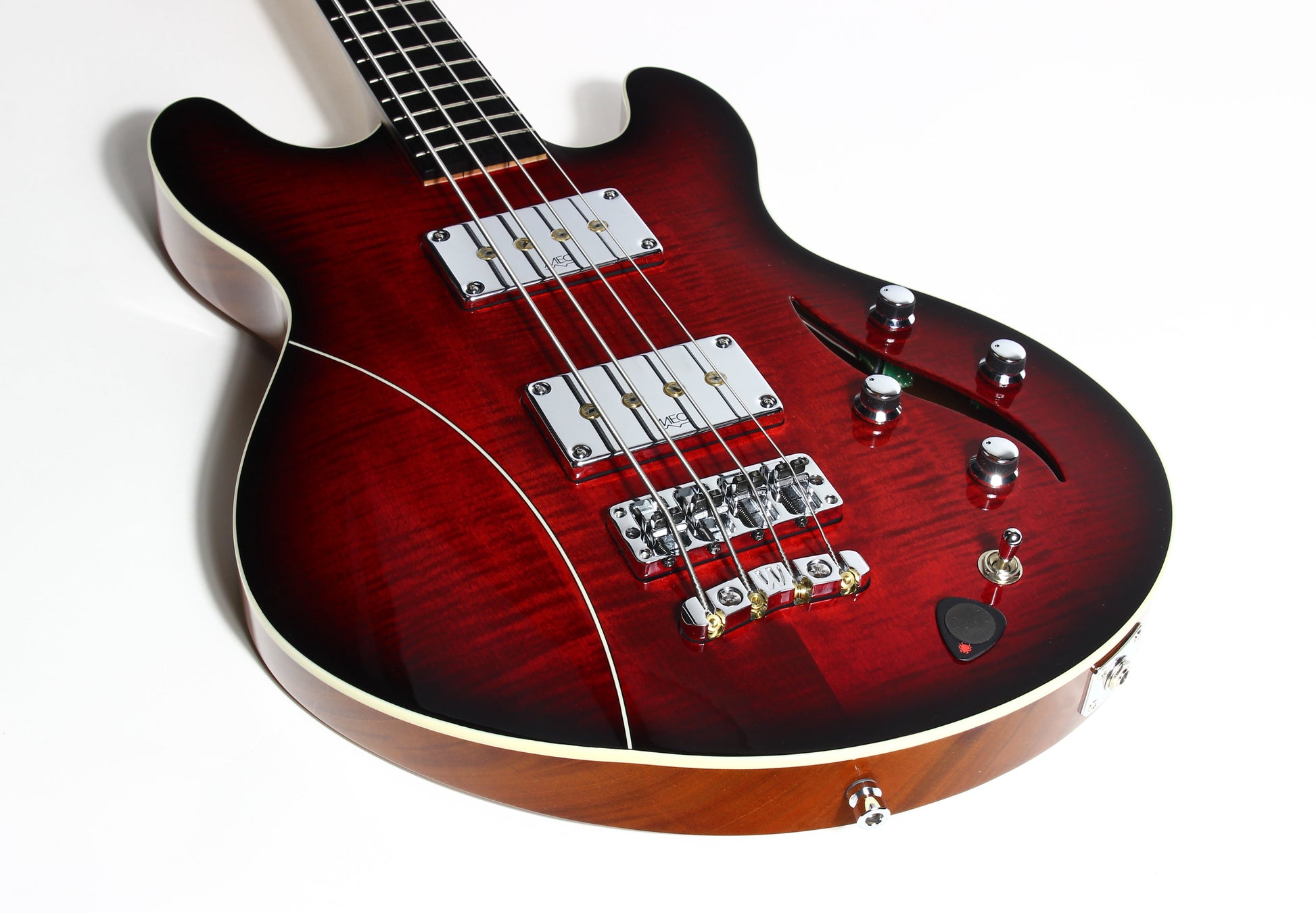2018 Warwick TEAMBUILT Pro Series Lee Sklar Electric Bass I Semi-Hollow - Made in Germany Sklarbass star! 4 String - Burgundy Blackburst Transparent idolmaker