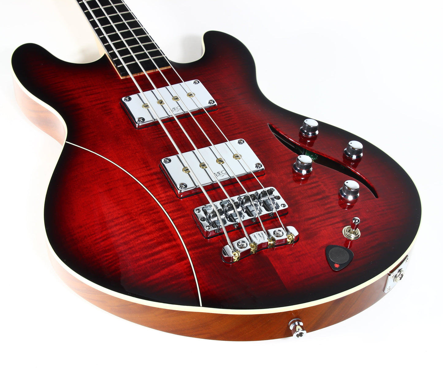 2018 Warwick TEAMBUILT Pro Series Lee Sklar Electric Bass I Semi-Hollow - Made in Germany Sklarbass star! 4 String - Burgundy Blackburst Transparent idolmaker