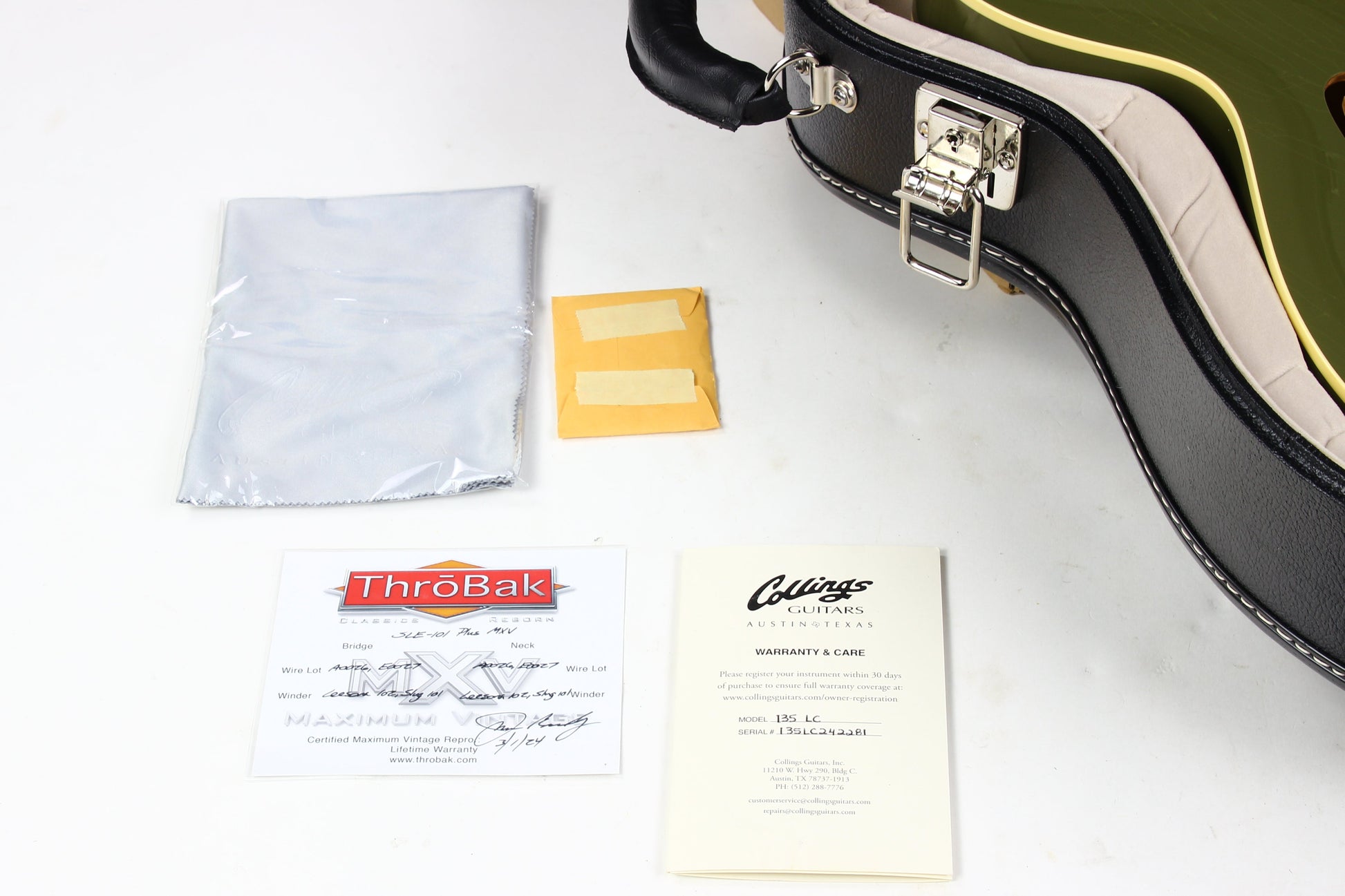 2024 Collings I-35 LC AGED Olive Drab Green | Throbak SLE-101 Plus MXV, Ameritage Case