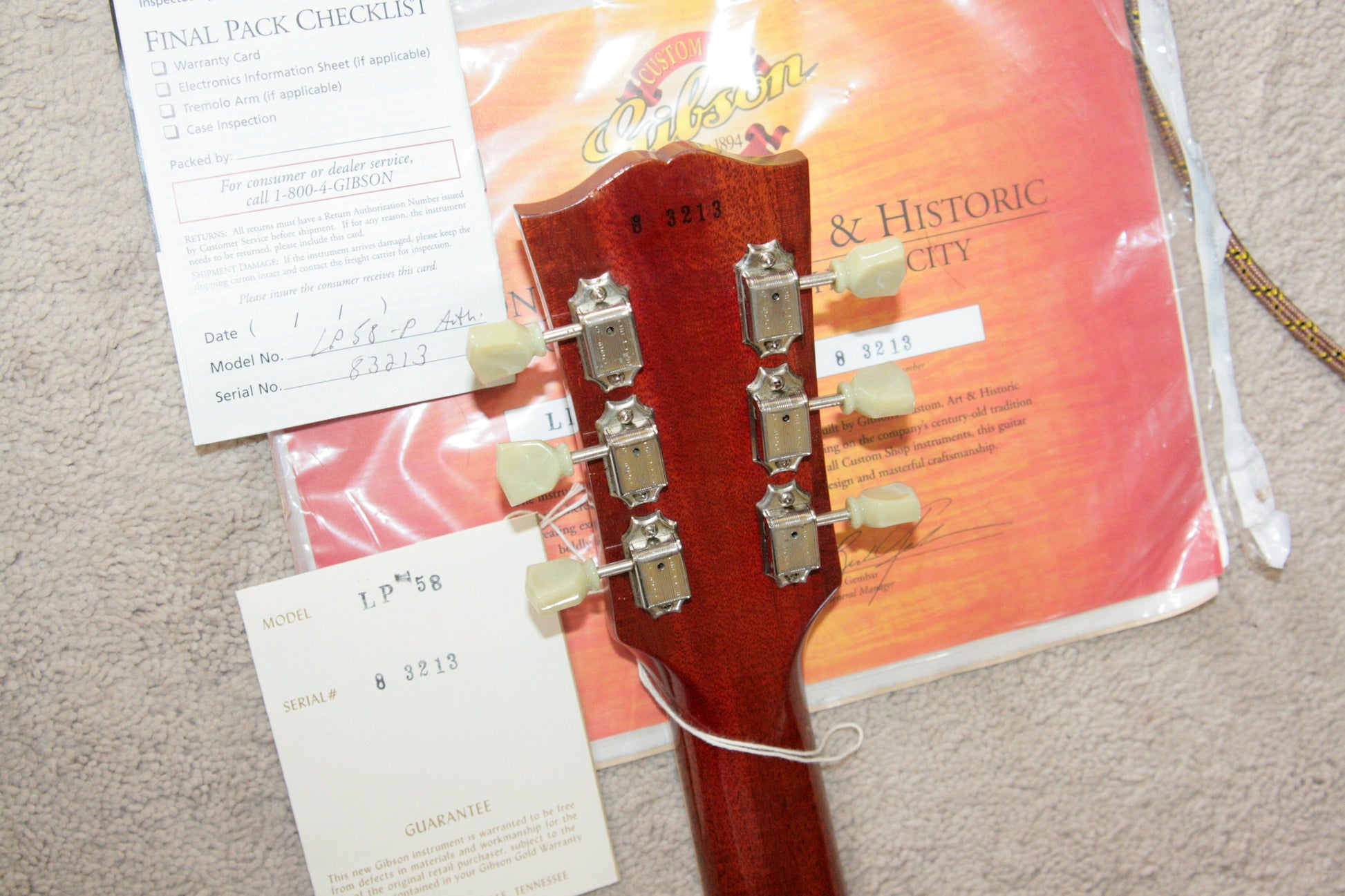 2003 Gibson BRAZILIAN ROSEWOOD 1958 Les Paul Historic Reissue! R8 58 Custom Shop