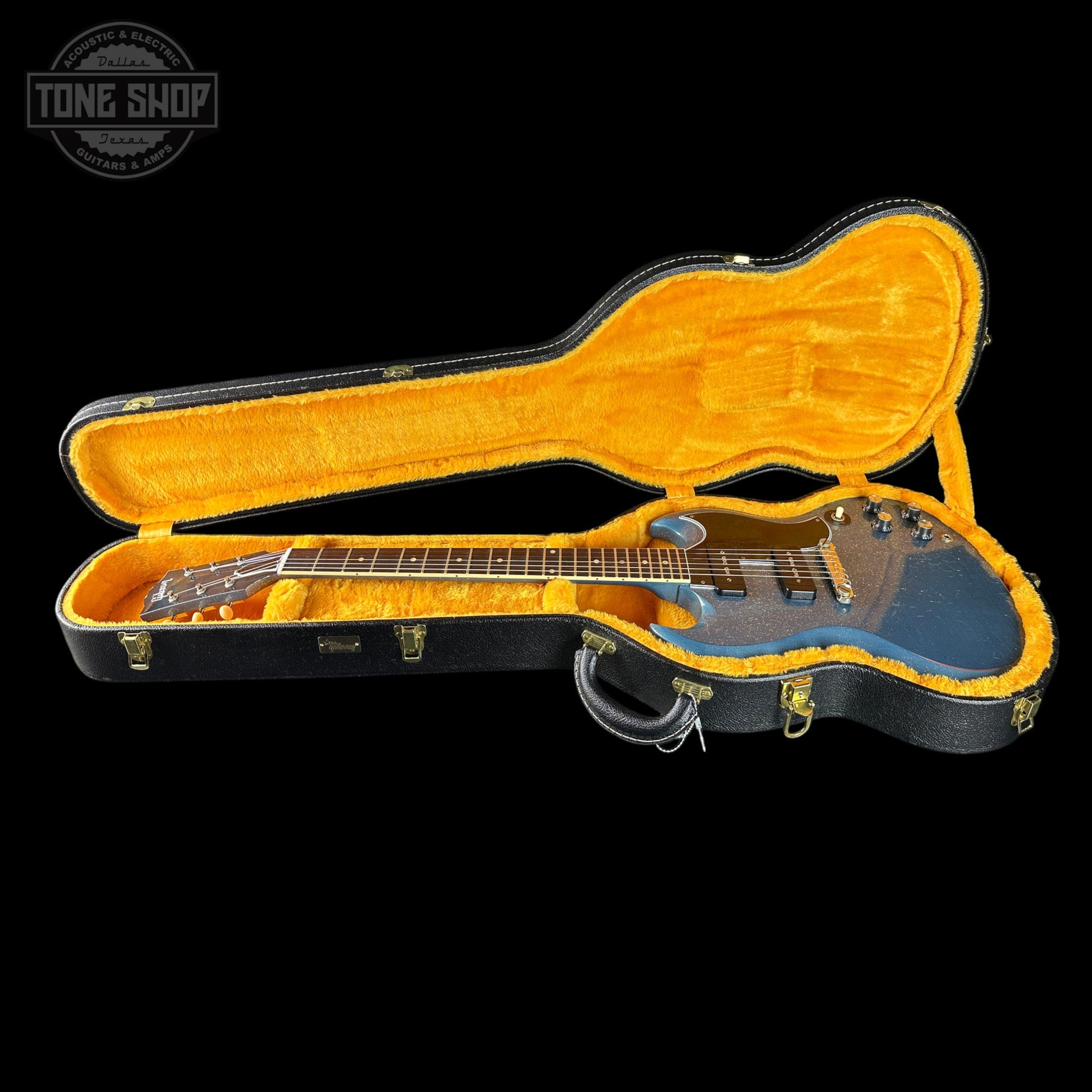 Gibson Custom 1963 SG Special TV Pelham Blue Sparkle Light Aged w/case 501123