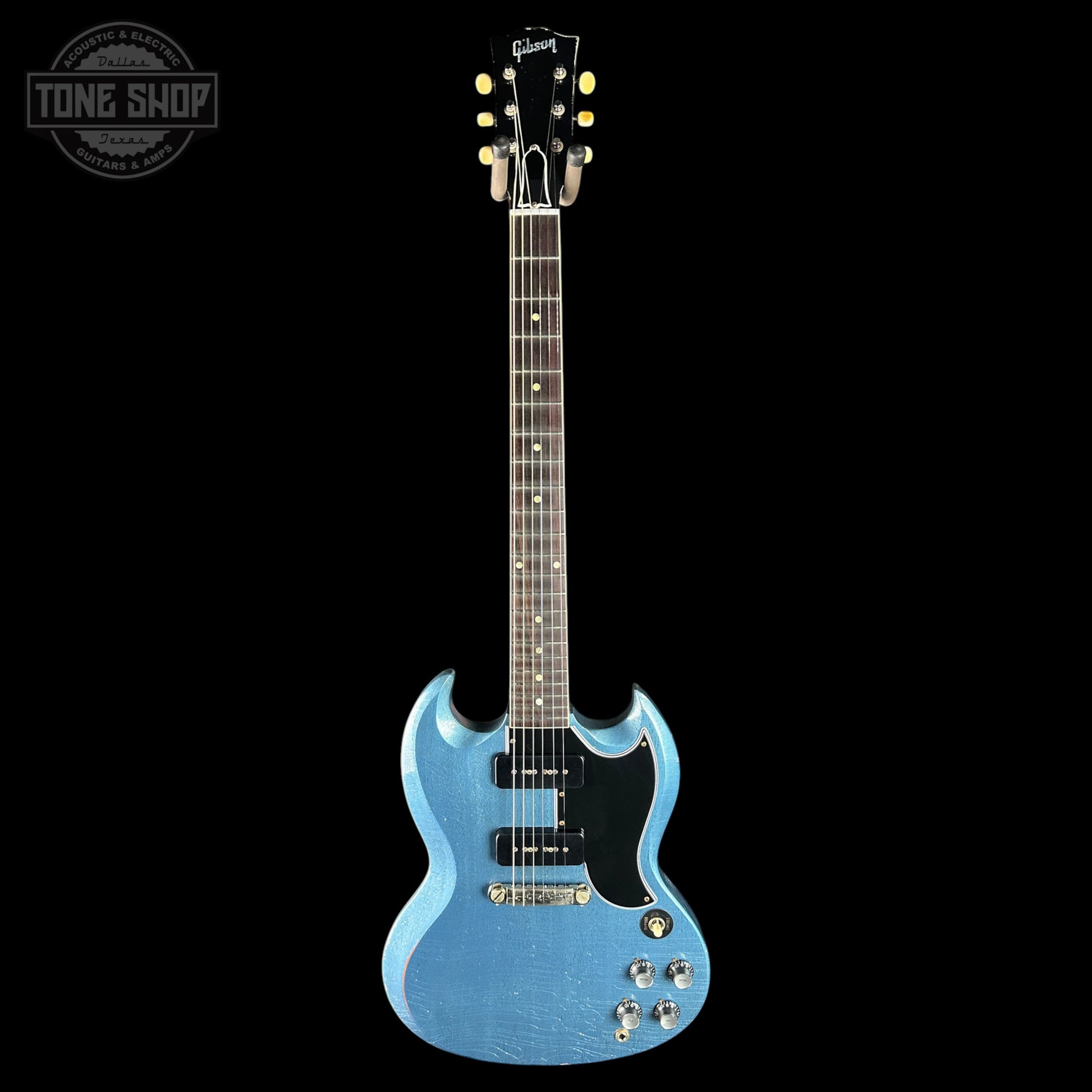 Gibson Custom 1963 SG Special TV Pelham Blue Sparkle Light Aged w/case 501123