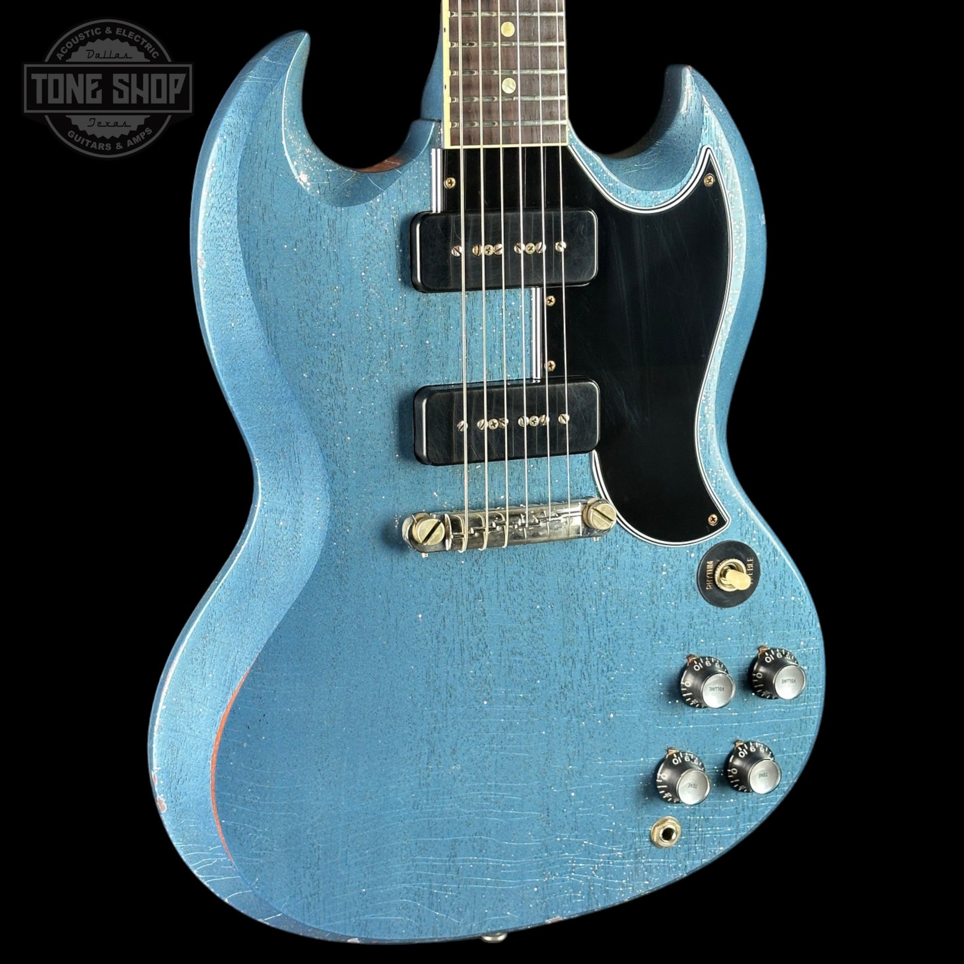 Gibson Custom 1963 SG Special TV Pelham Blue Sparkle Light Aged w/case 501123