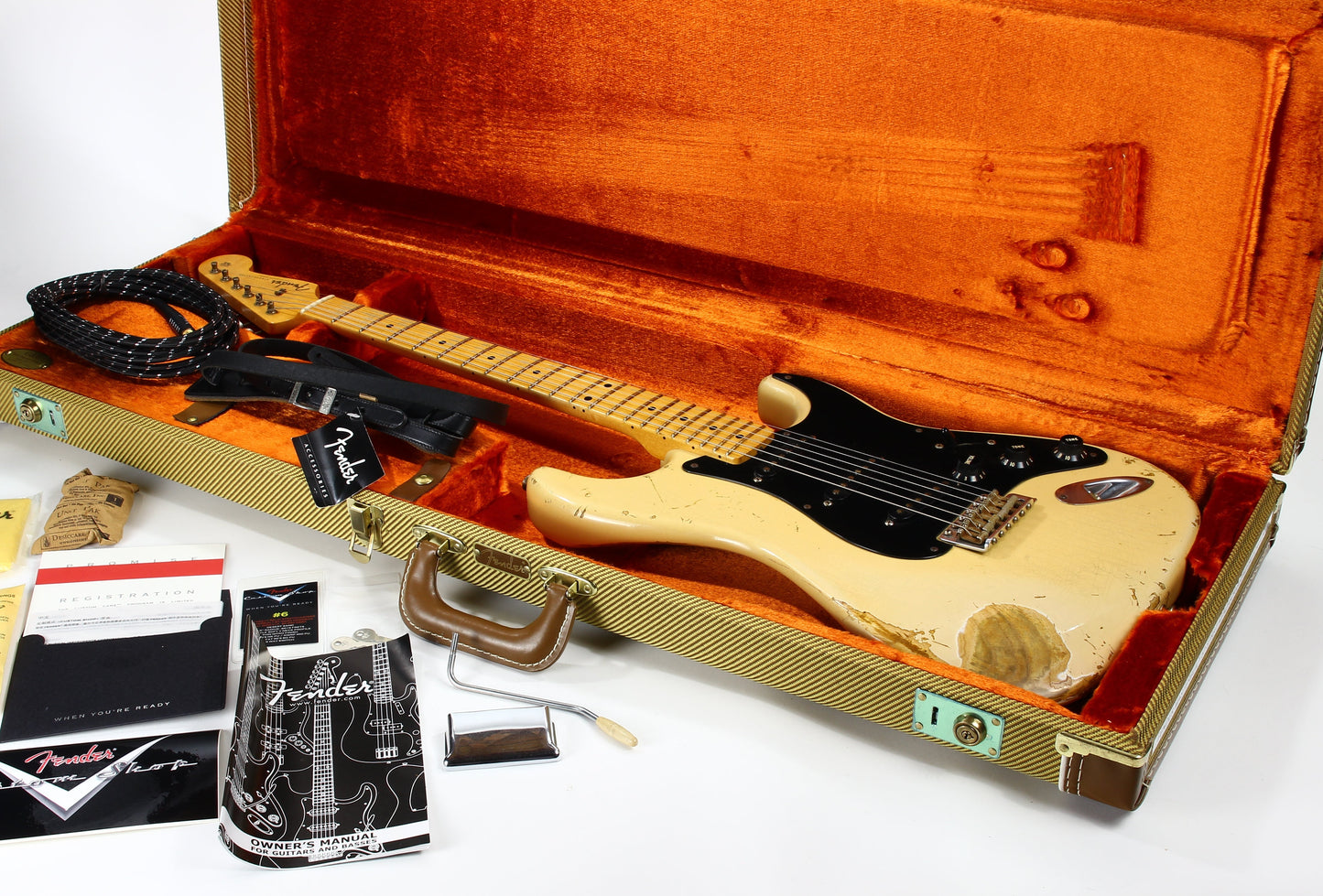NAMM Fender Custom Shop Masterbuilt 1957 Stratocaster Heavy Relic -- Desert Sand, '57 Strat, Mark Kendrick