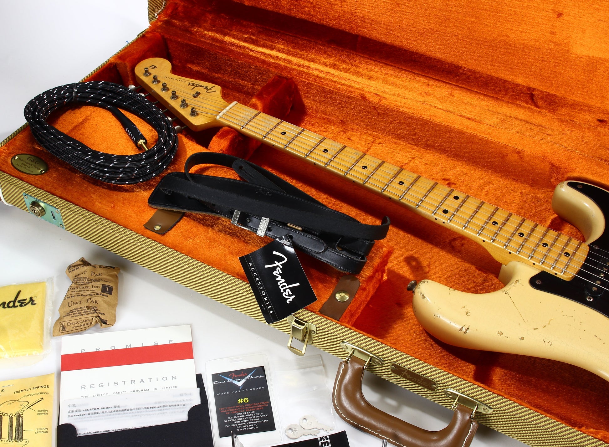 NAMM Fender Custom Shop Masterbuilt 1957 Stratocaster Heavy Relic -- Desert Sand, '57 Strat, Mark Kendrick