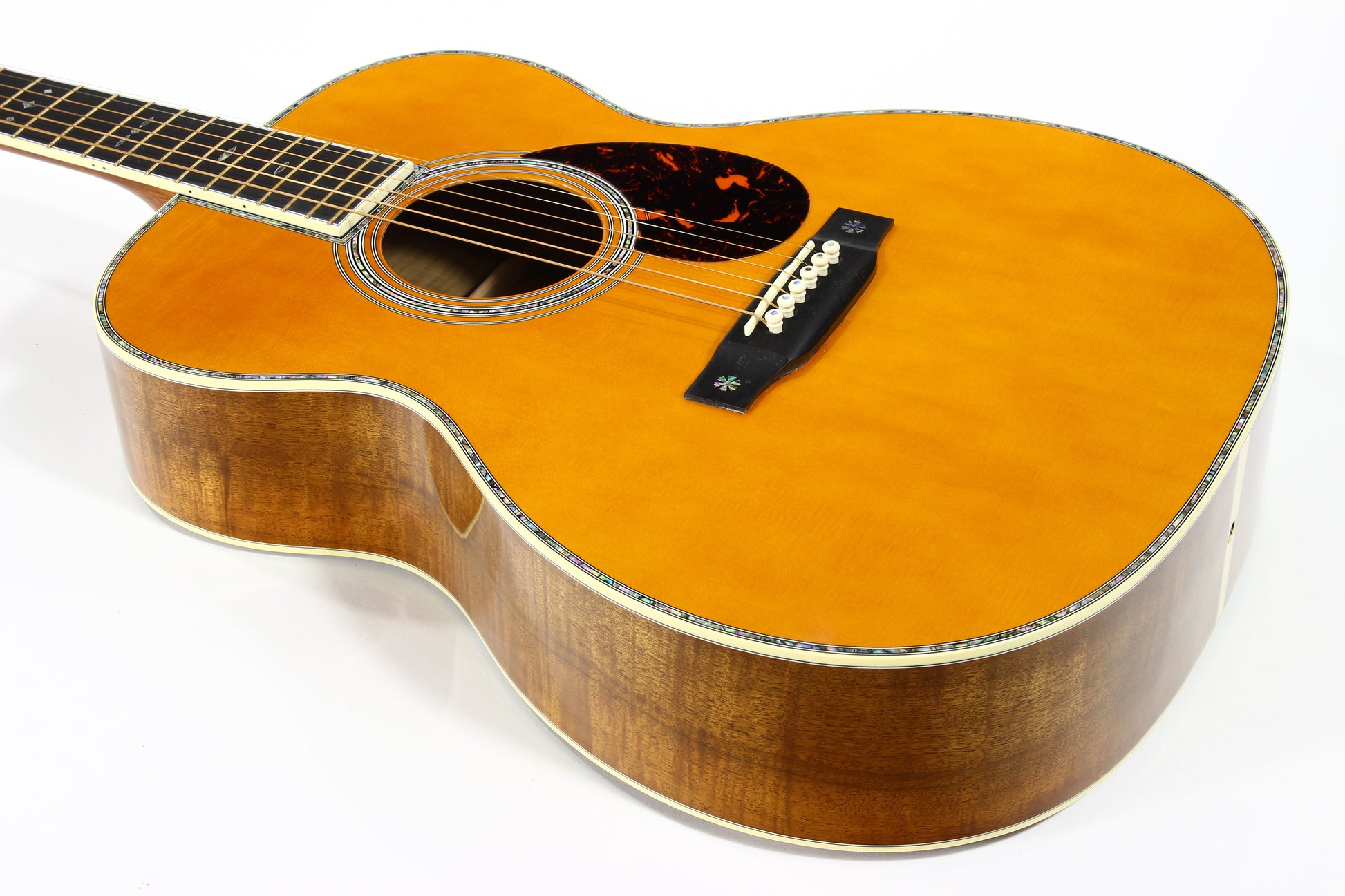 2008 Martin Limited Edition OM-42 Flamed Myrtle - 1 of 24, Engraved Tuners, Aged Toner