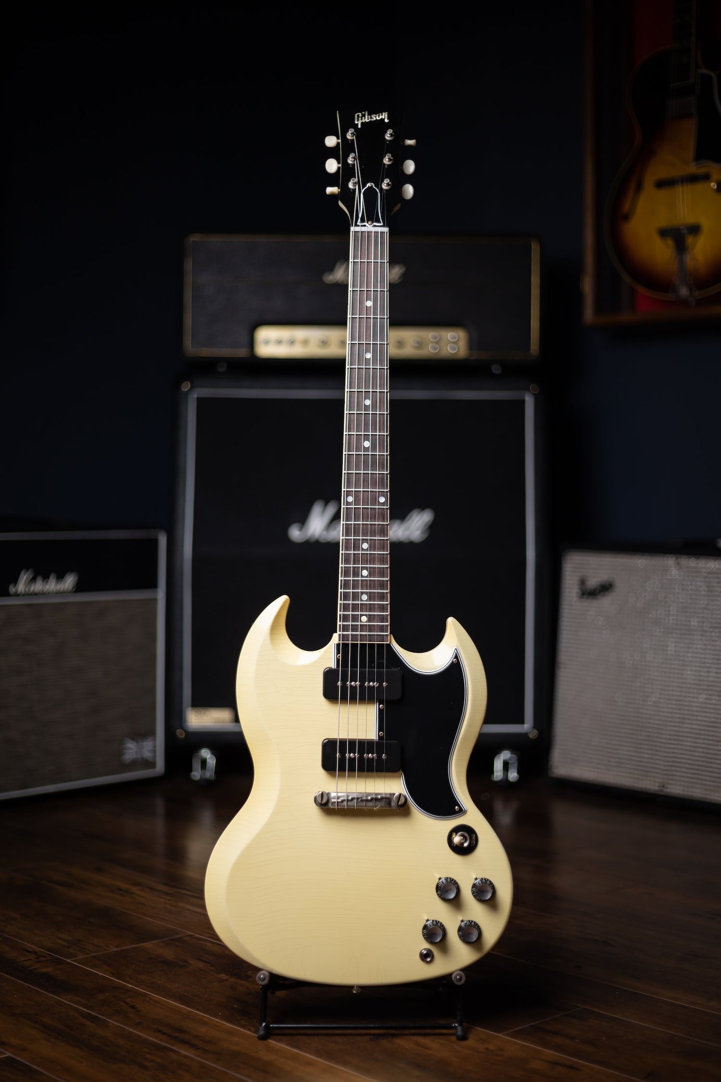 Gibson Custom Shop Murphy Lab SG Special 1963 Reissue Lightning Bar Ultra Light Aged Electric Guitar - Classic White