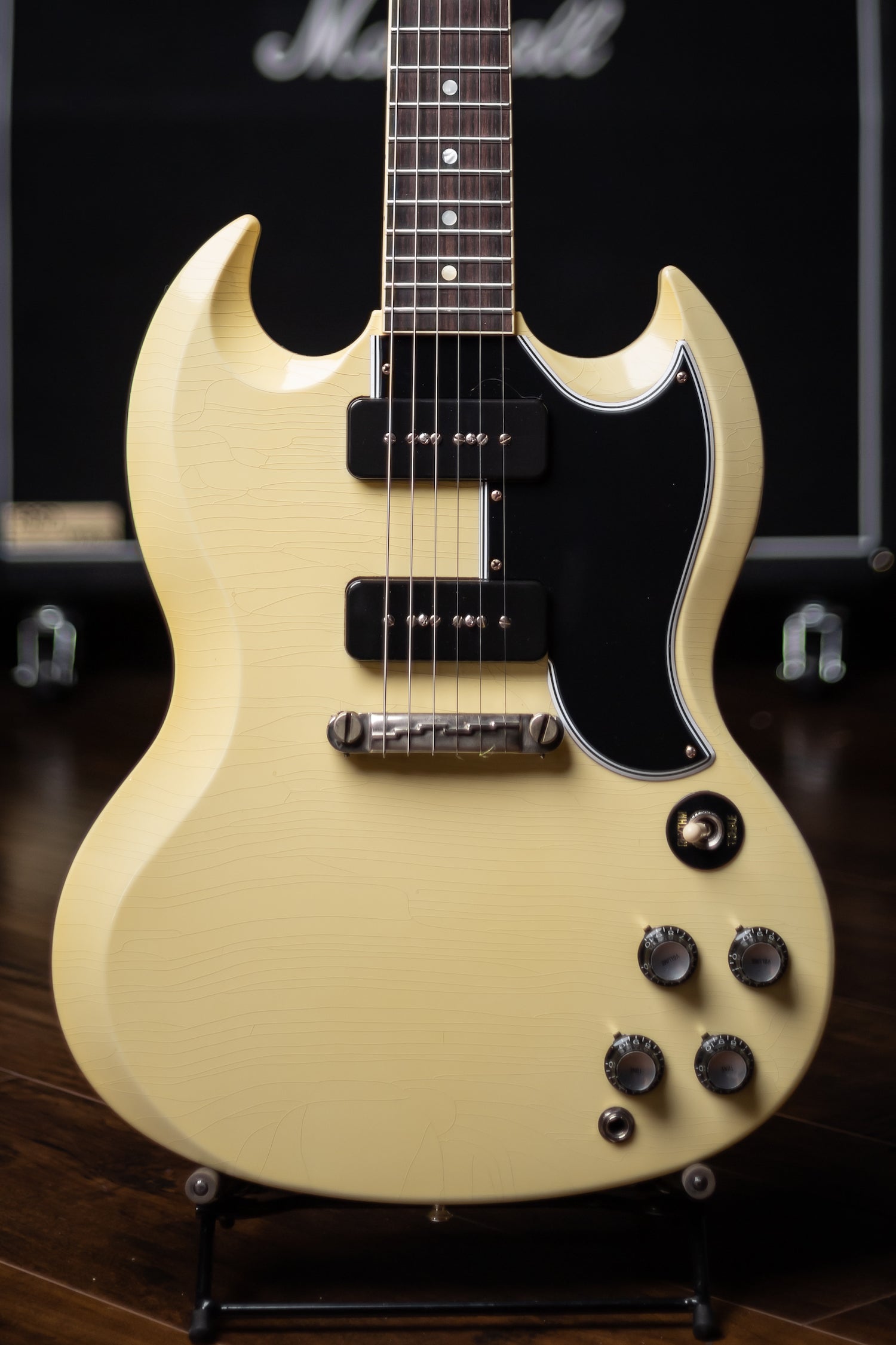 Gibson Custom Shop Murphy Lab SG Special 1963 Reissue Lightning Bar Ultra Light Aged Electric Guitar - Classic White