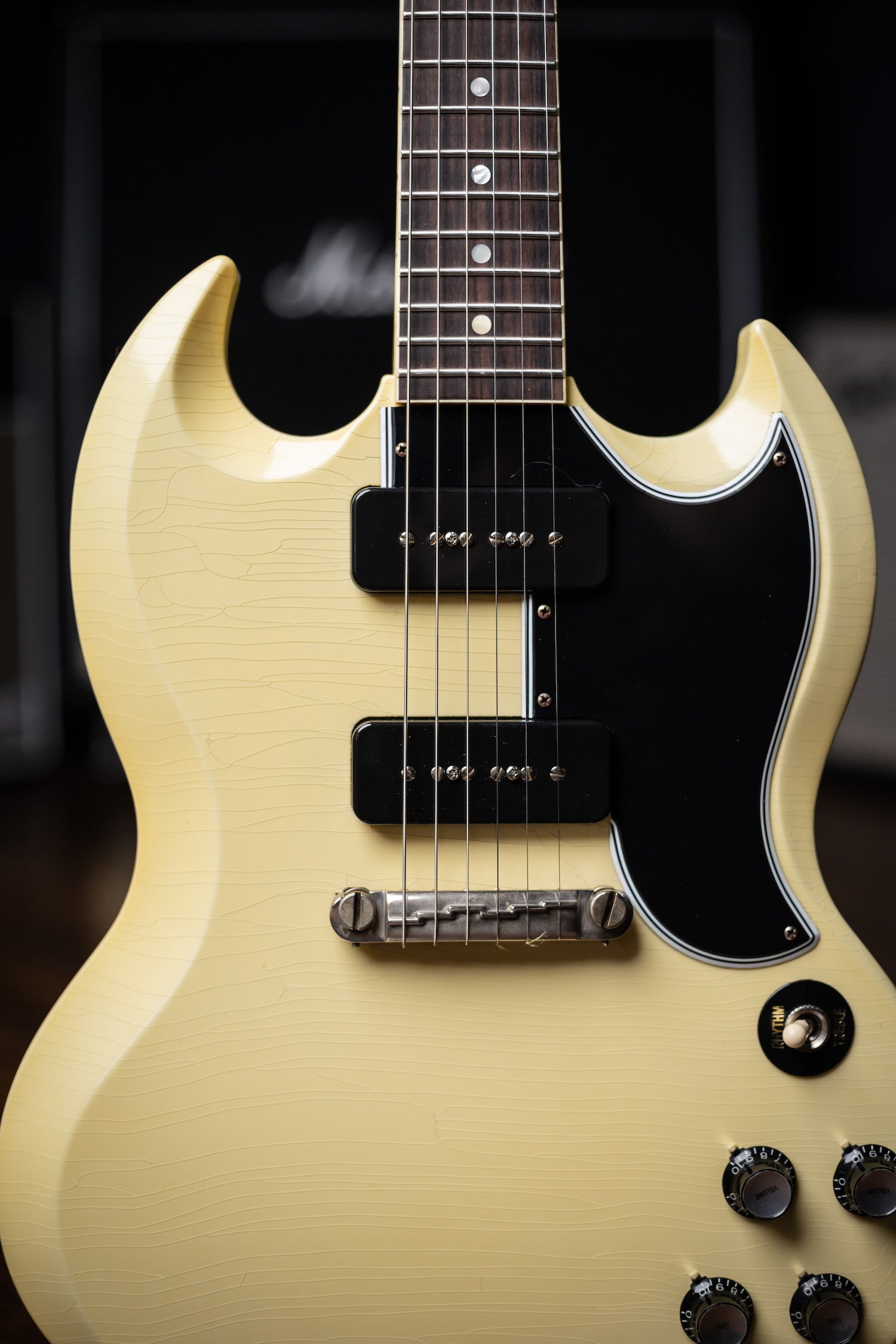 Gibson Custom Shop Murphy Lab SG Special 1963 Reissue Lightning Bar Ultra Light Aged Electric Guitar - Classic White