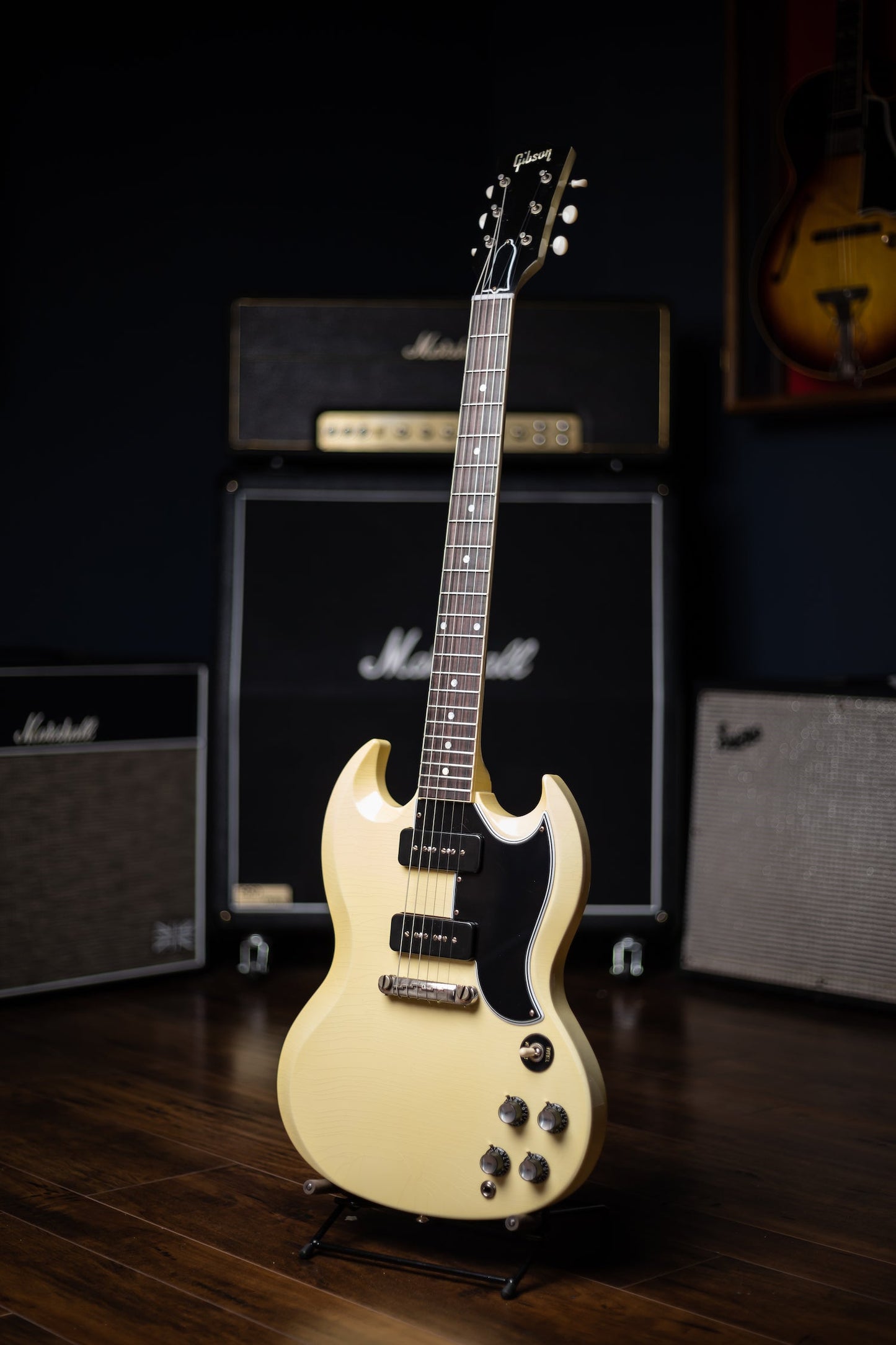 Gibson Custom Shop Murphy Lab SG Special 1963 Reissue Lightning Bar Ultra Light Aged Electric Guitar - Classic White