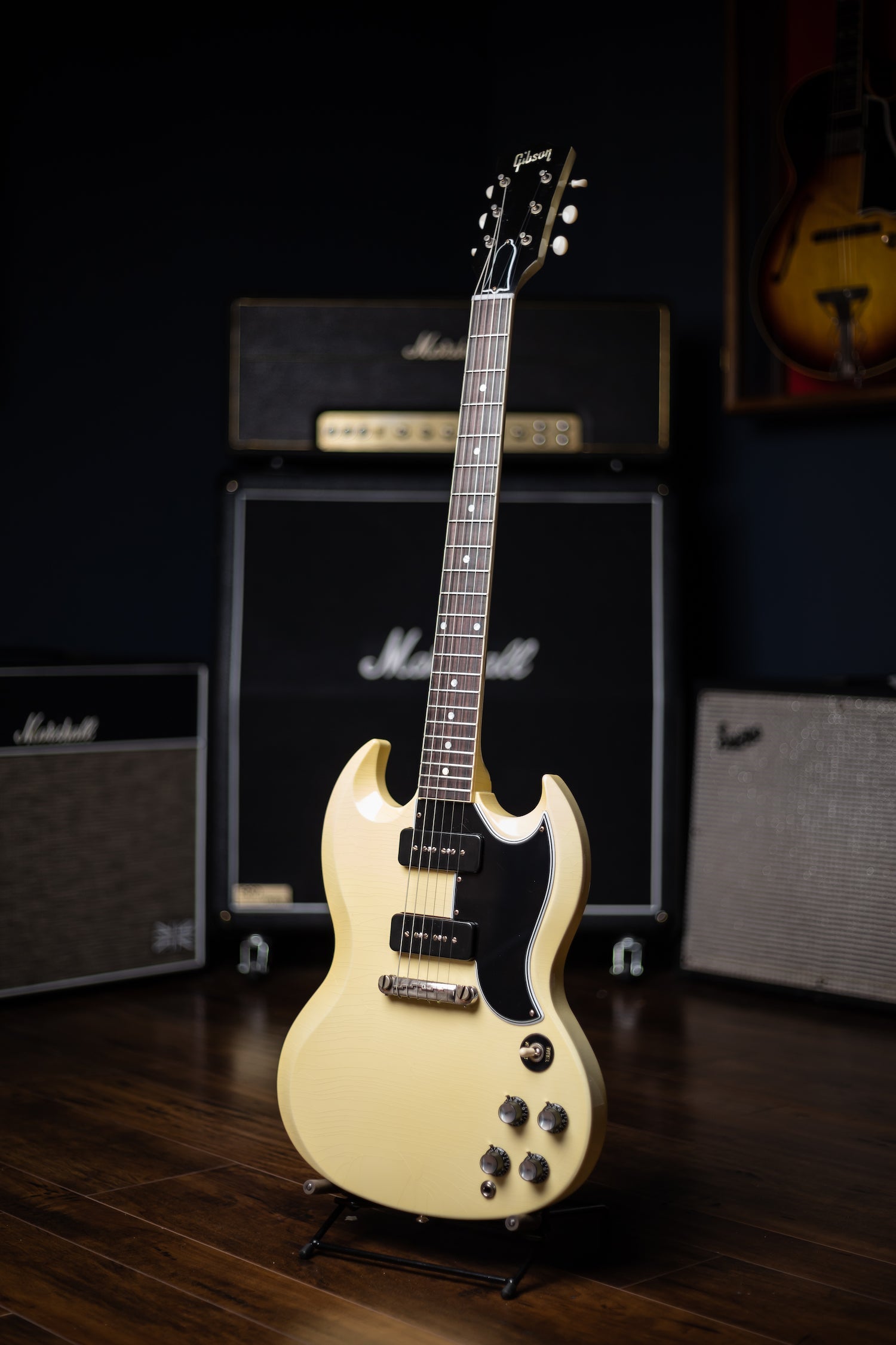 Gibson Custom Shop Murphy Lab SG Special 1963 Reissue Lightning Bar Ultra Light Aged Electric Guitar - Classic White