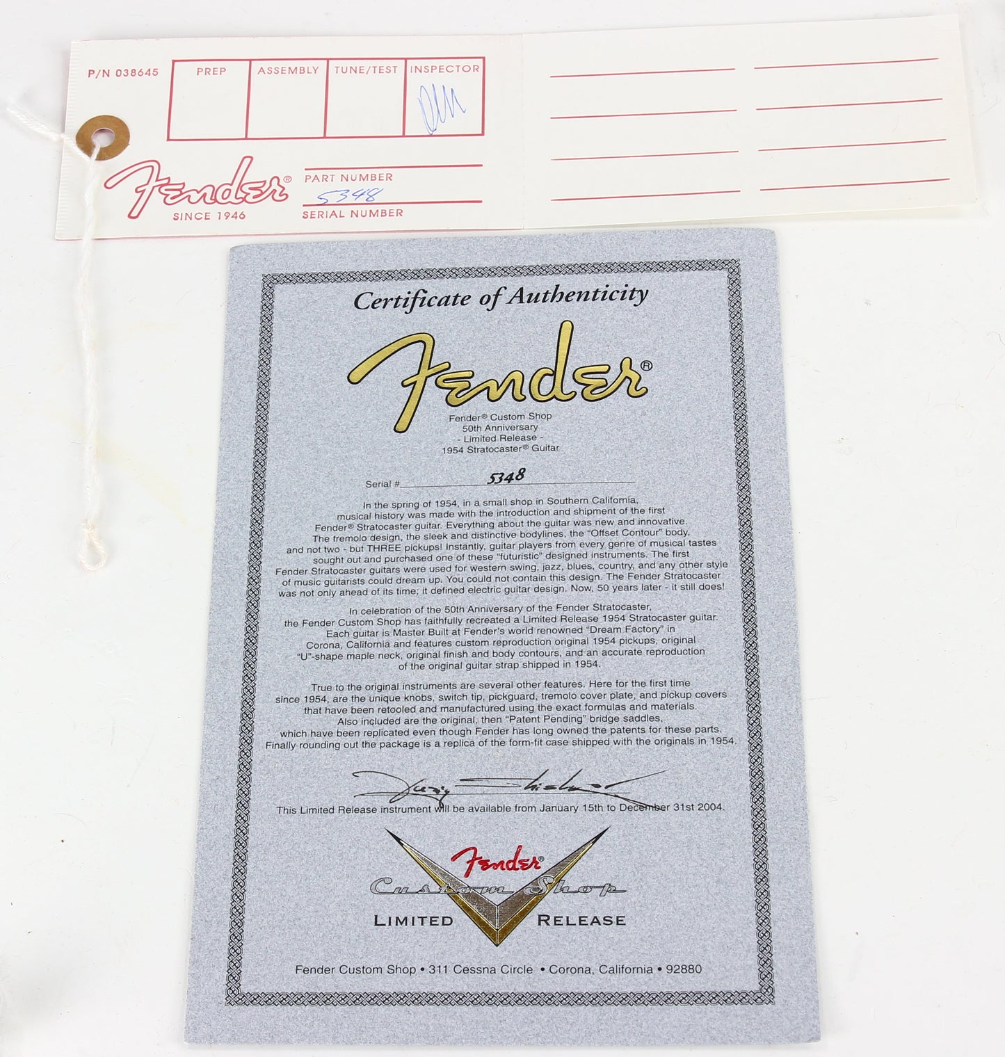 2004 Fender Masterbuilt '54 Stratocaster YURIY SHISHKOV 50th Anniversary Custom Shop Strat 1954