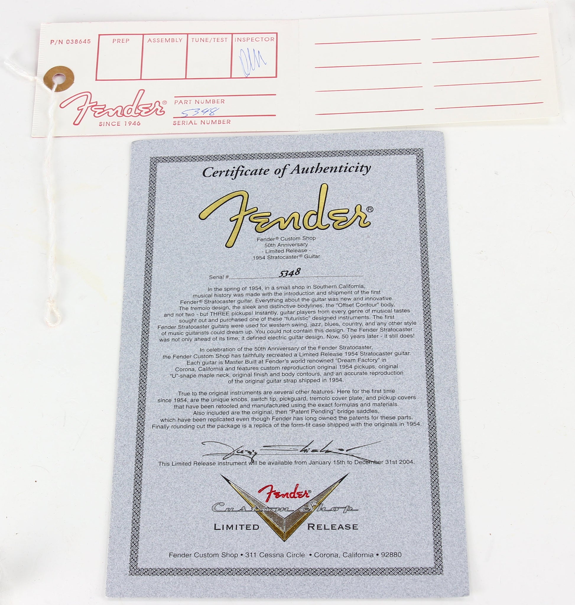 2004 Fender Masterbuilt '54 Stratocaster YURIY SHISHKOV 50th Anniversary Custom Shop Strat 1954