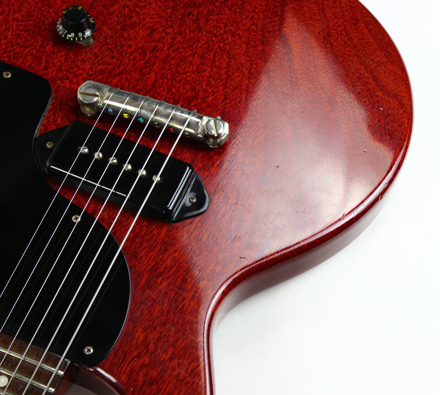 1959 Gibson Les Paul Junior Jr. Doublecut Double Cutaway Vintage Electric Guitar Cherry Red RARE BLACK PICKGUARD