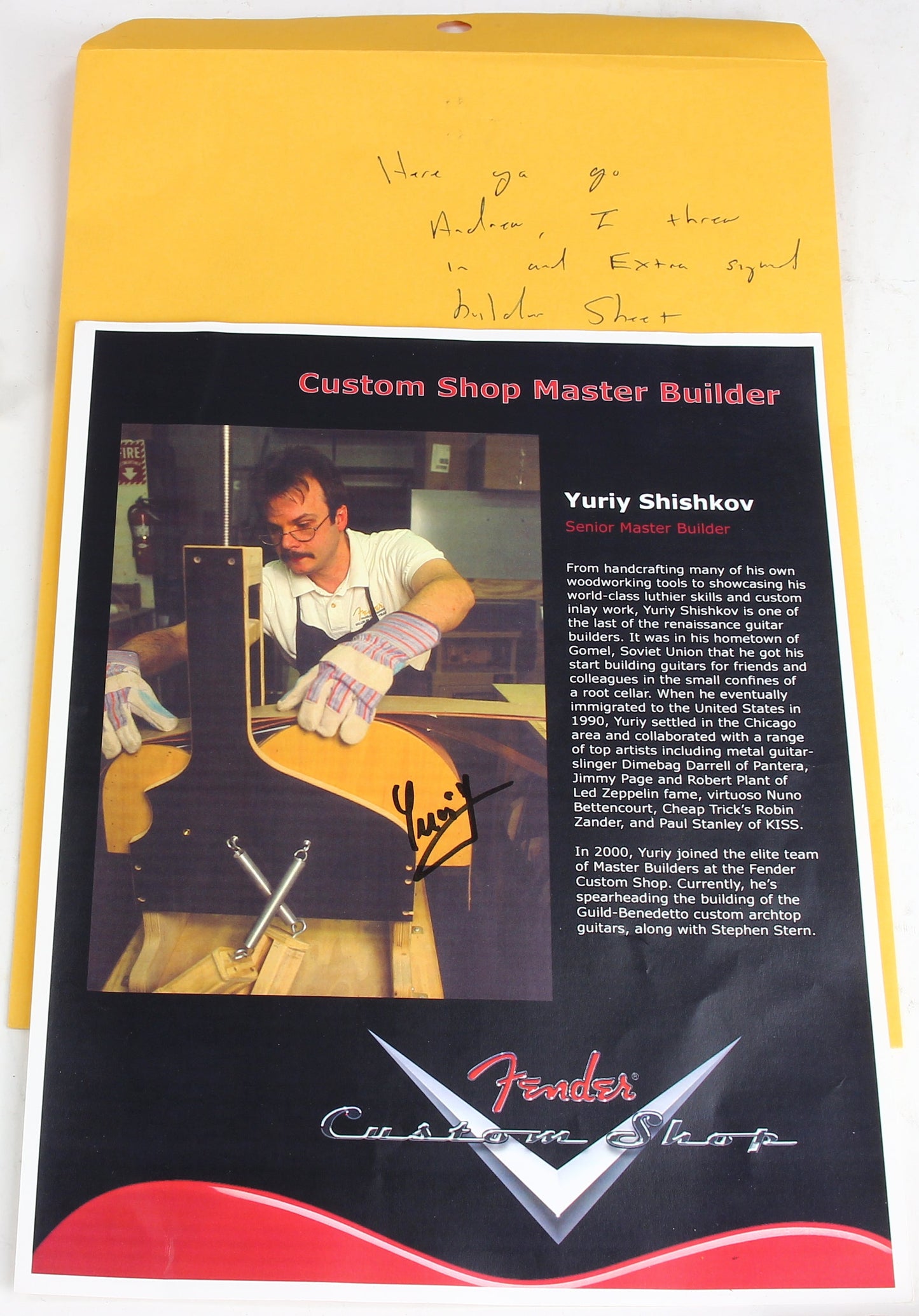 2004 Fender Masterbuilt '54 Stratocaster YURIY SHISHKOV 50th Anniversary Custom Shop Strat 1954