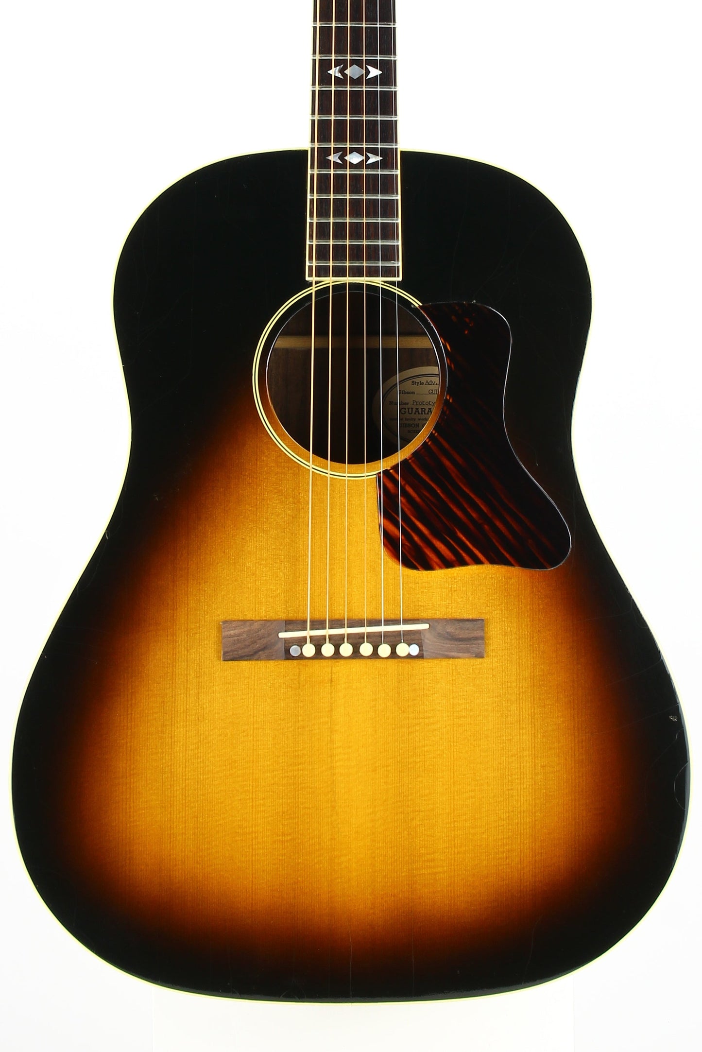PROTOTYPE BY REN FERGUSON! 1990 Gibson Advanced Jumbo AJ Acoustic Dreadnought Guitar, Master Built - Sunburst, Rosewood