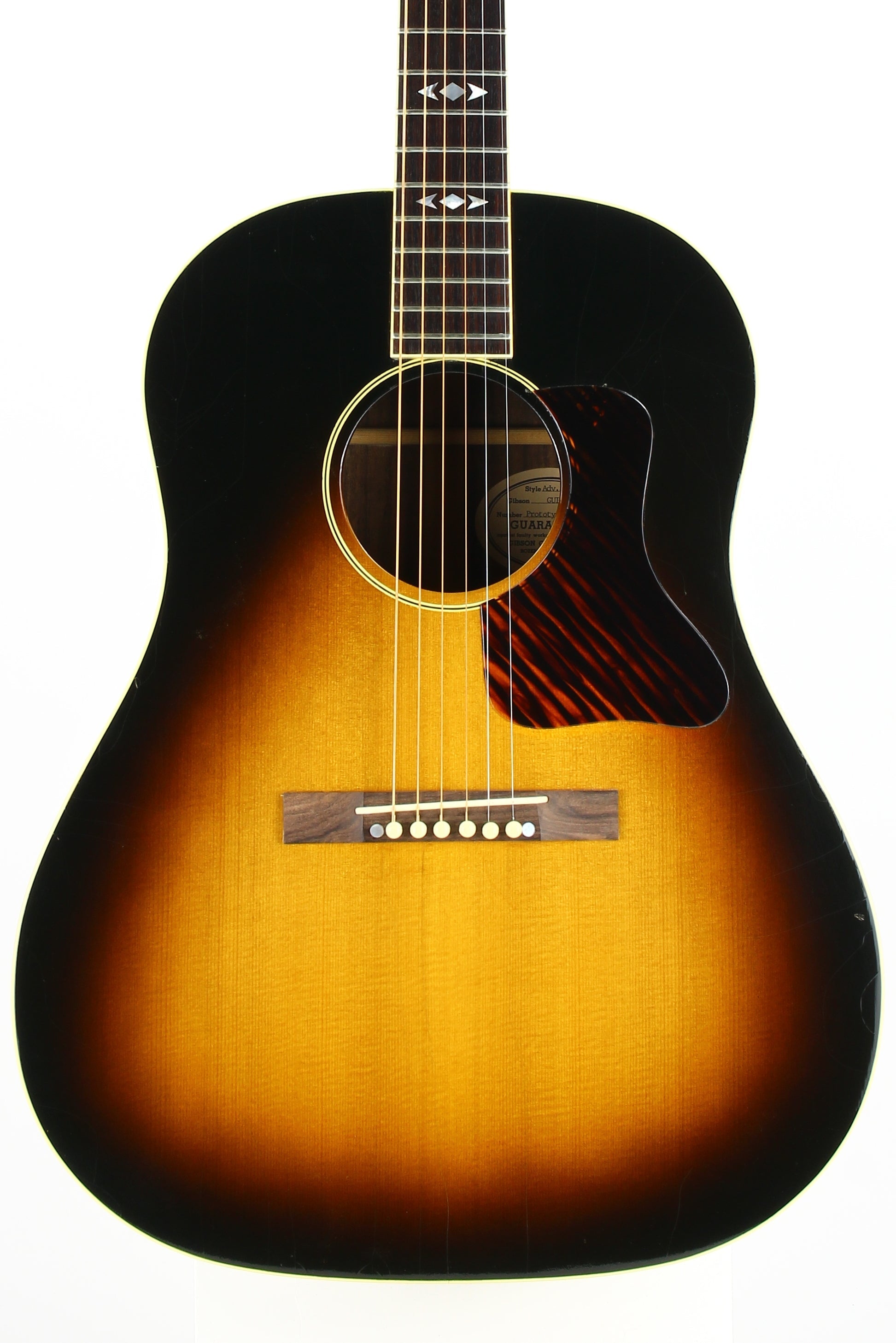 PROTOTYPE BY REN FERGUSON! 1990 Gibson Advanced Jumbo AJ Acoustic Dreadnought Guitar, Master Built - Sunburst, Rosewood