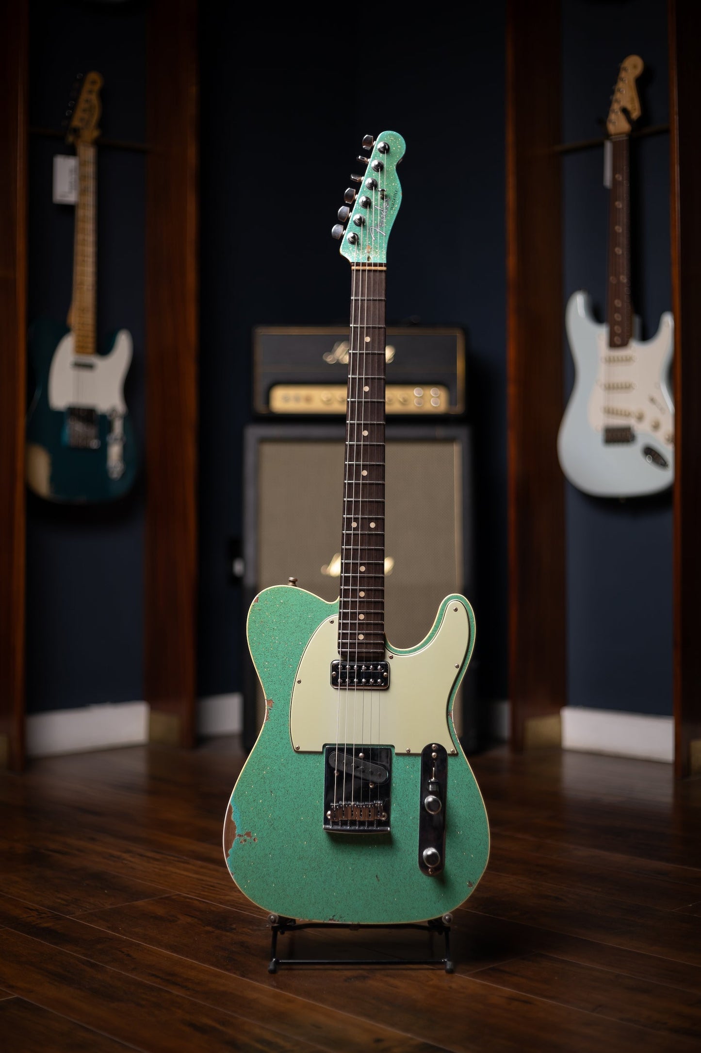 Fender Custom Shop Dual Stack HS Telecaster Relic Electric Guitar - Sea Foam Sparkle