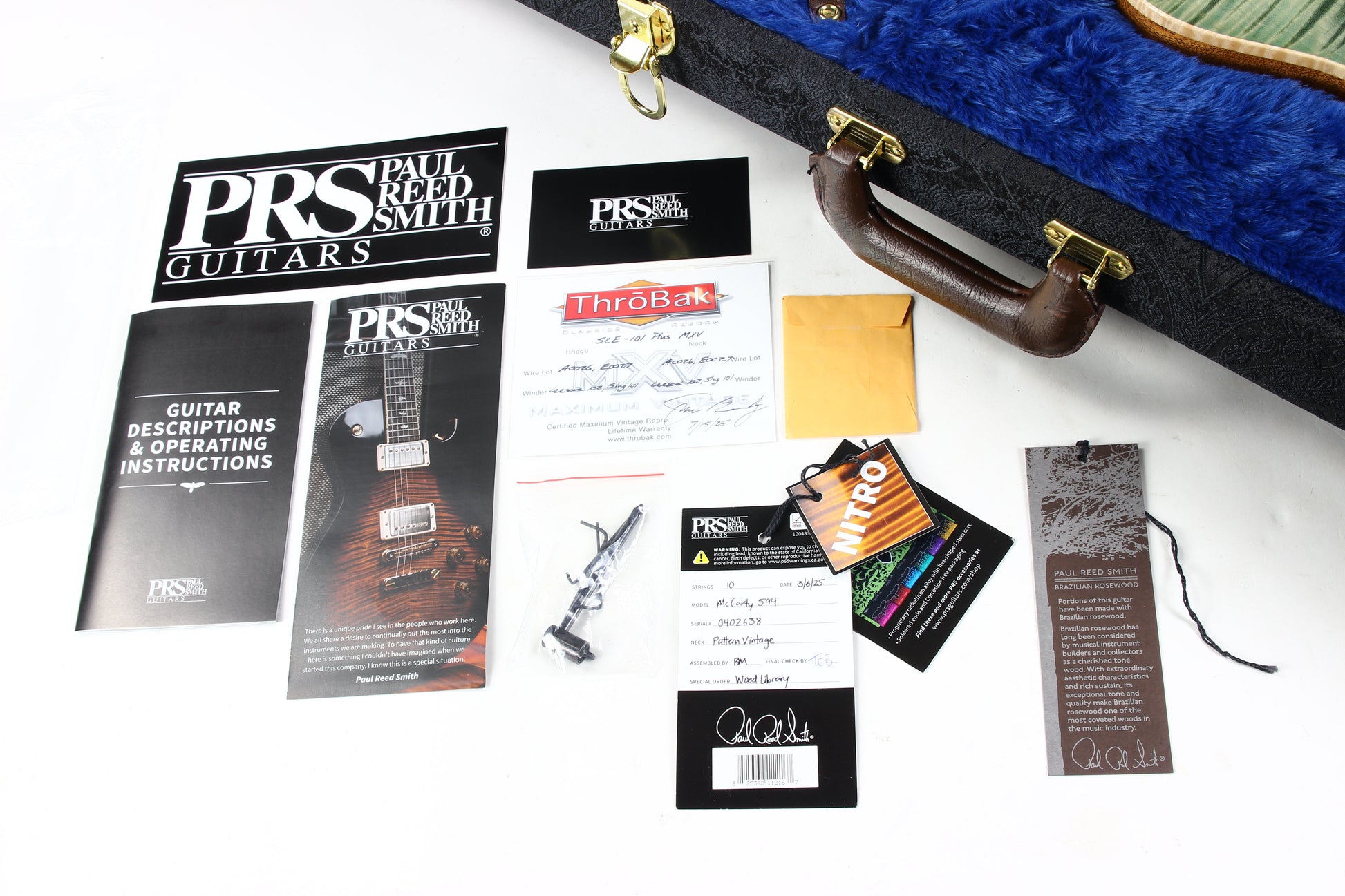 2025 PRS Wood Library BRAZILIAN ROSEWOOD McCarty 594 Singlecut | Trampas Green Fade  10 Top Paul Reed Smith