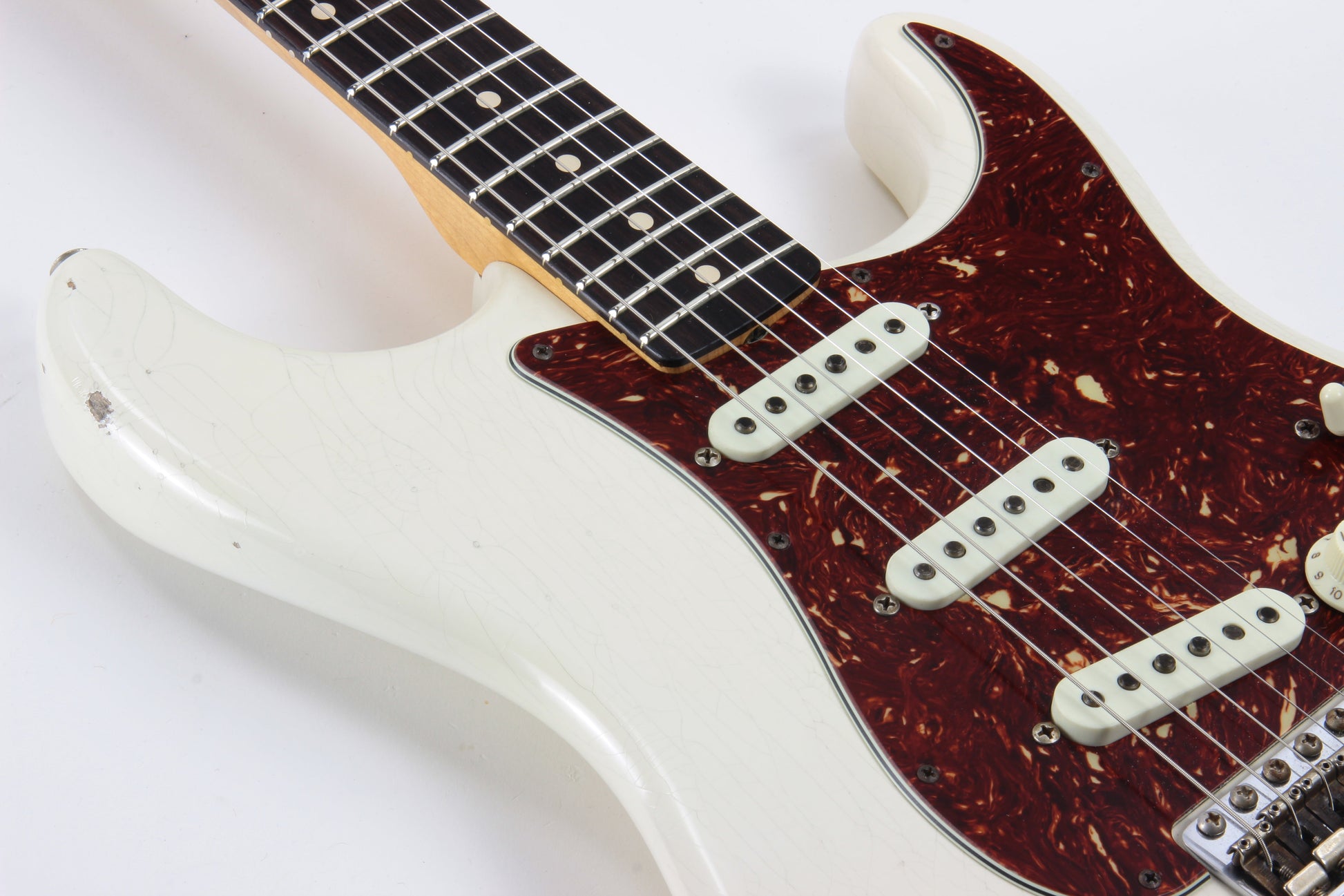 '63 Fender Custom Shop Masterbuilt Builder Select 1963 Stratocaster Relic - Yuriy Shishkov White Strat, Tortoise Guard