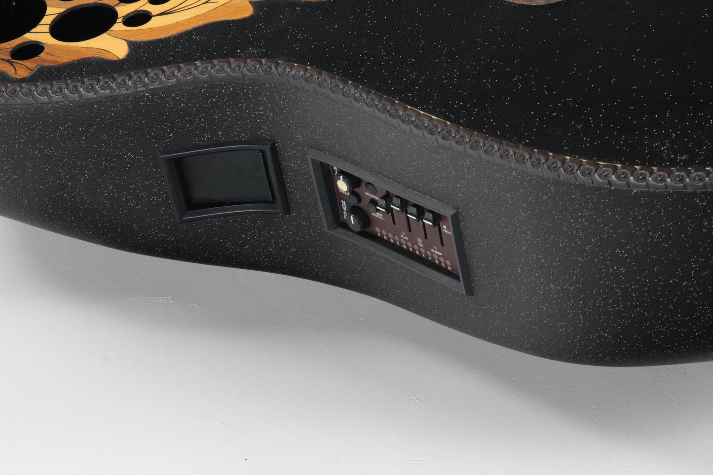 1995 Ovation SUPER ADAMAS Custom 1589-5 86 CARVED Headstock - Black Speckled Gold, Deep Body! 1587