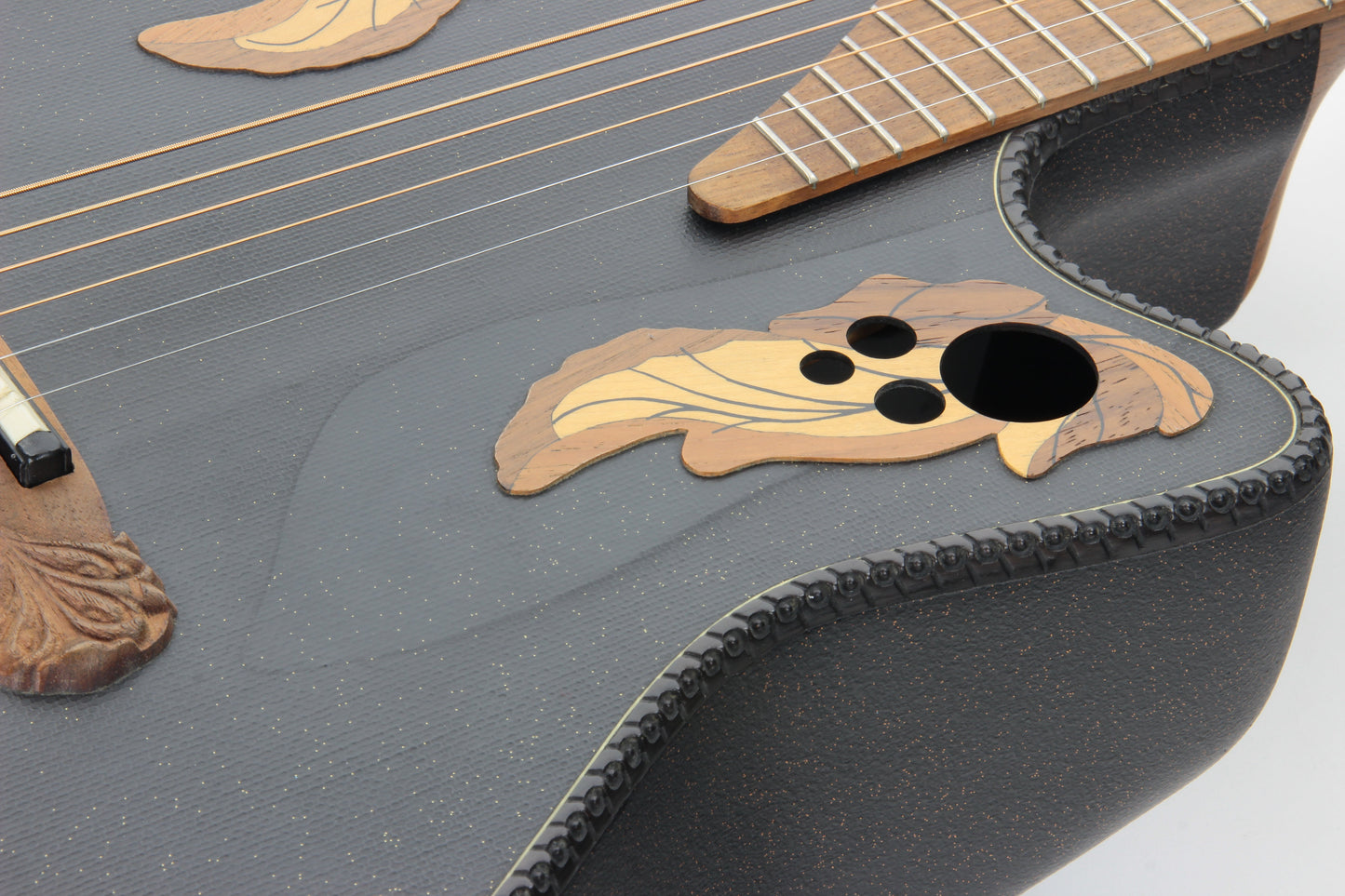 1995 Ovation SUPER ADAMAS Custom 1589-5 86 CARVED Headstock - Black Speckled Gold, Deep Body! 1587