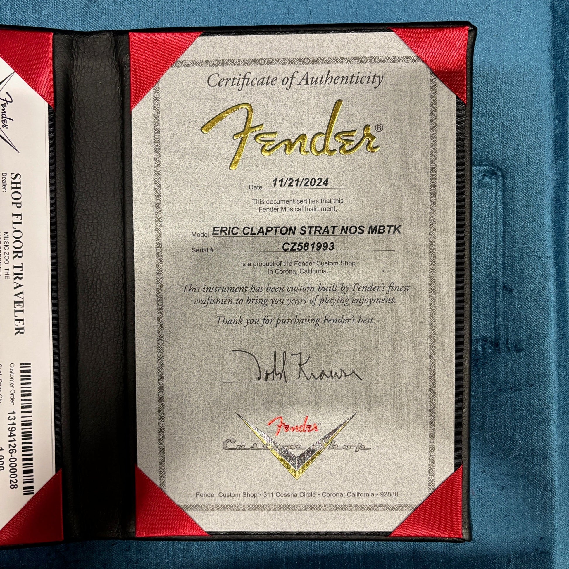 Fender Custom Shop Limited Todd Krause Masterbuilt Eric Clapton - Midnight Blue