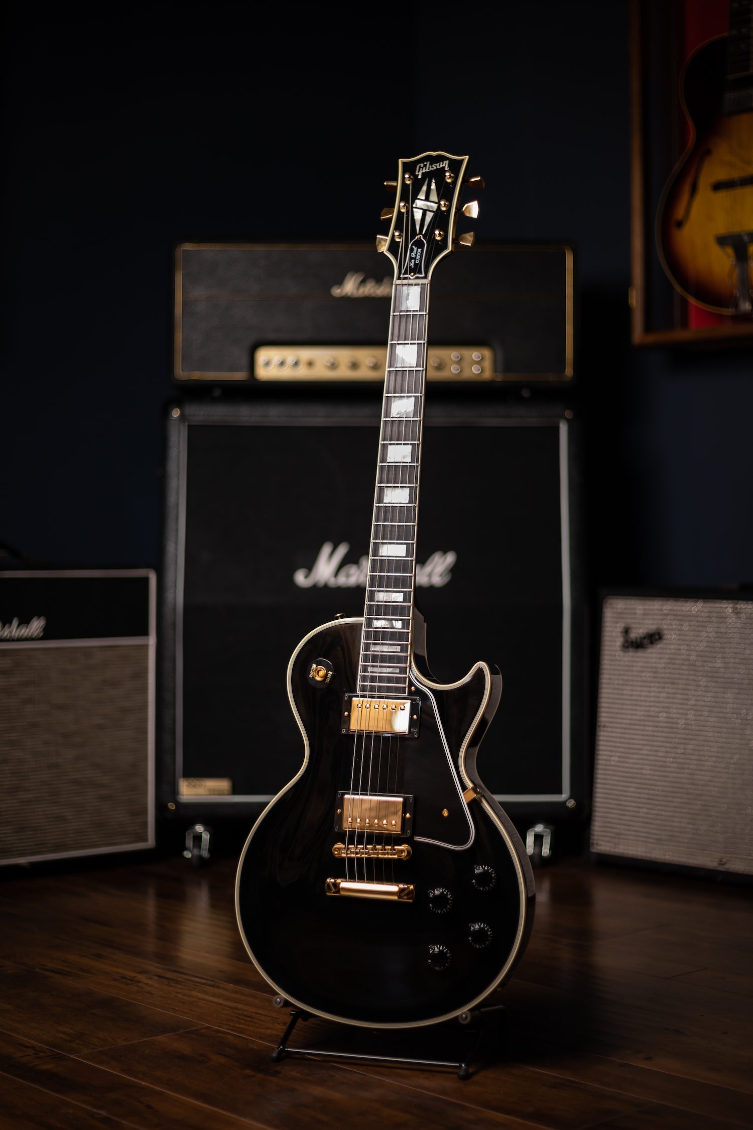 2013 Gibson Custom Shop Les Paul 1957 Custom Reissue 20th Anniversary Electric Guitar - Ebony