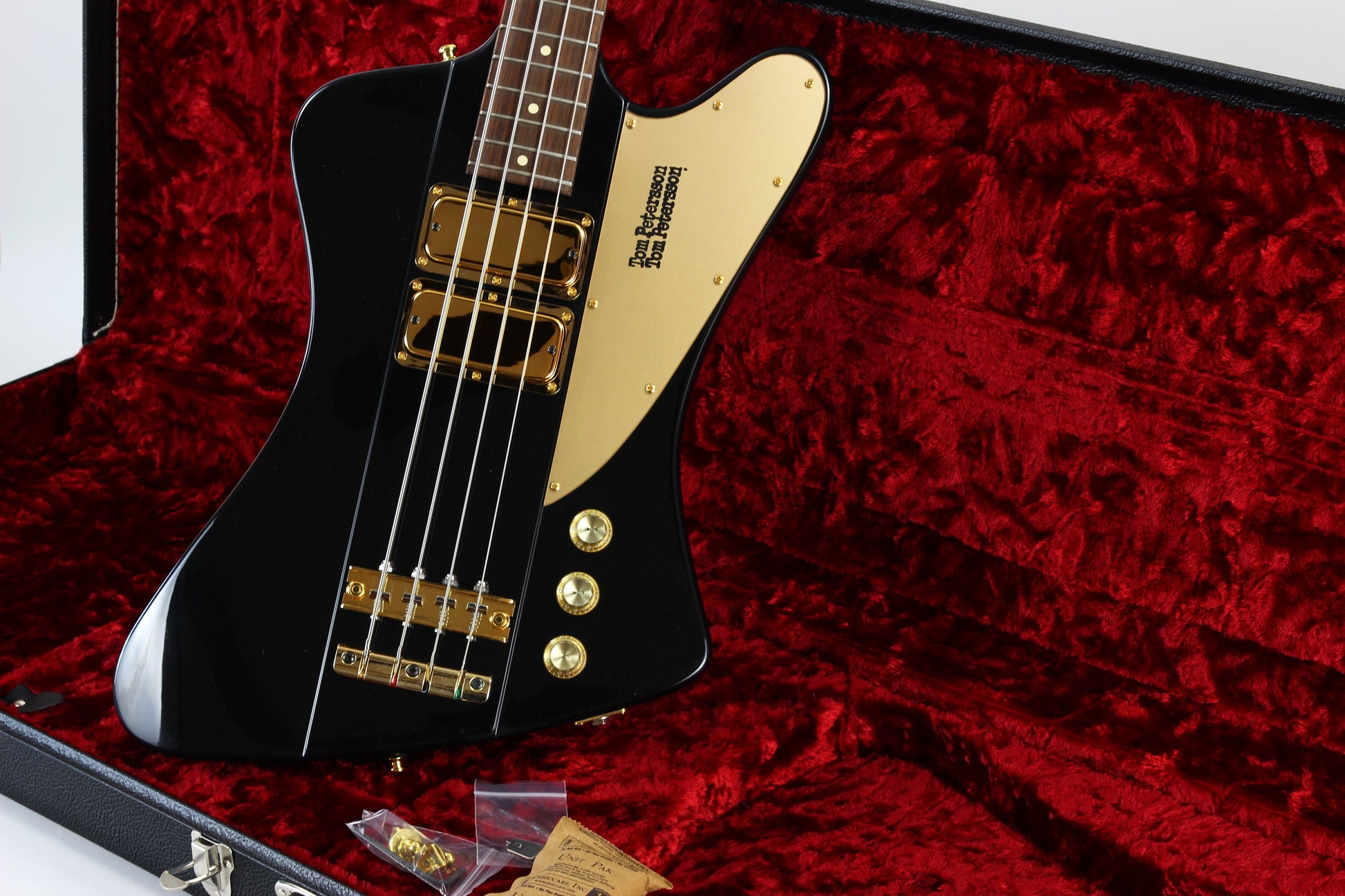 Mike Lull Tom Petersson Signature Bass TPT4 | Rare Black Finish, Gold Hardware