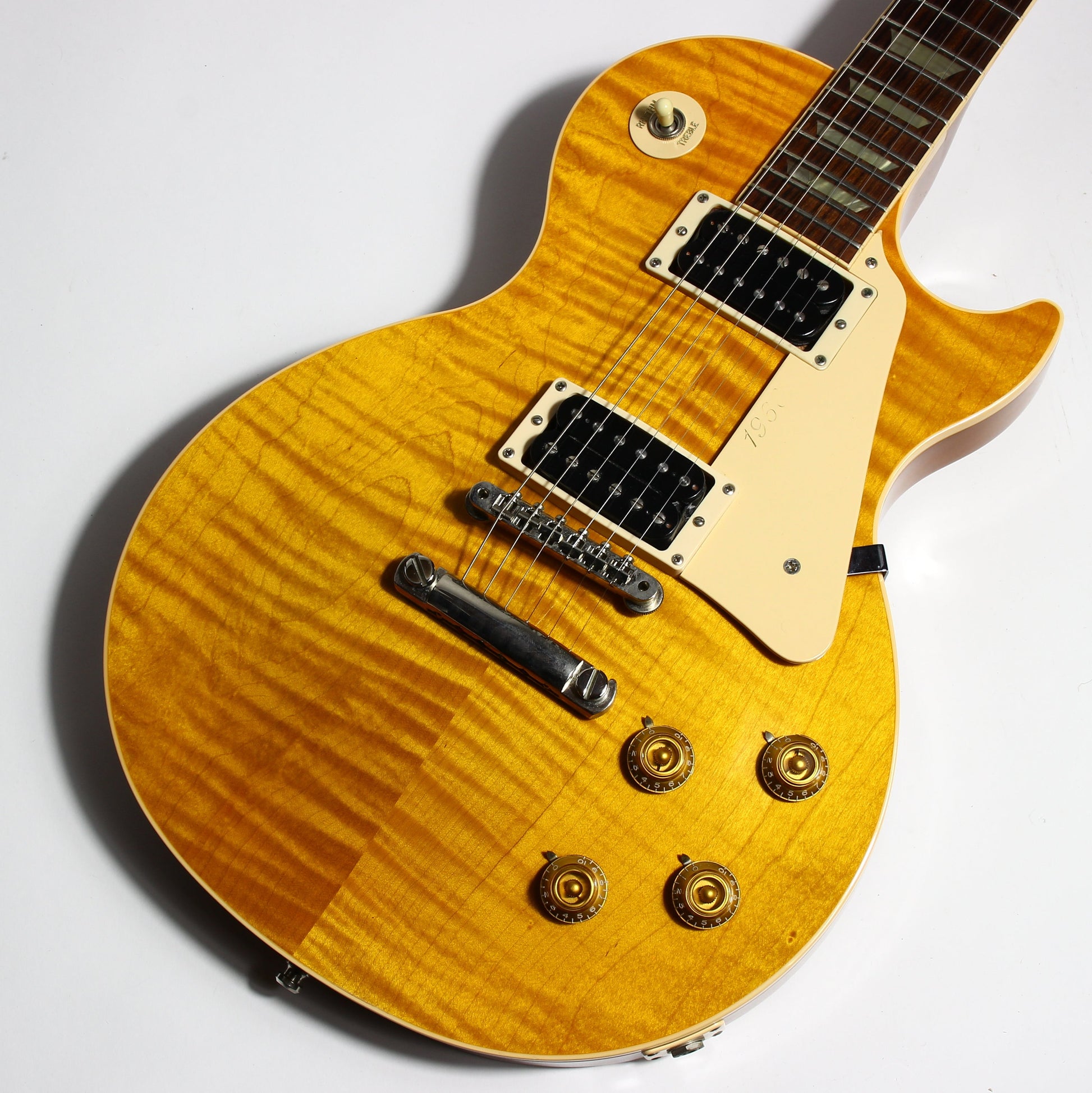 1992 Gibson Les Paul Model Classic Plus Flametop Trans AMBER 1960 Reissue -- Early 1990's standard