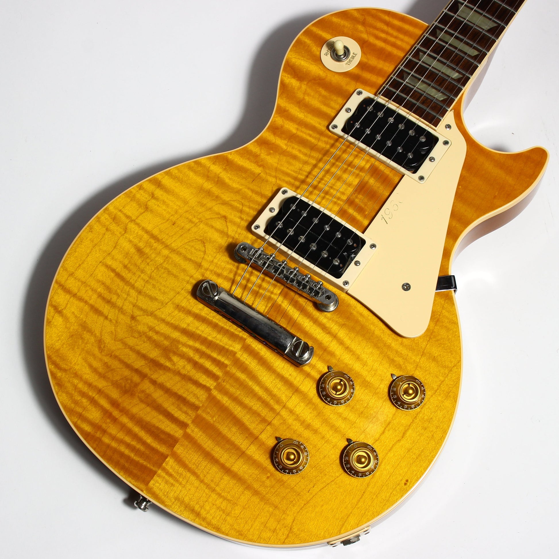 1992 Gibson Les Paul Model Classic Plus Flametop Trans AMBER 1960 Reissue -- Early 1990's standard
