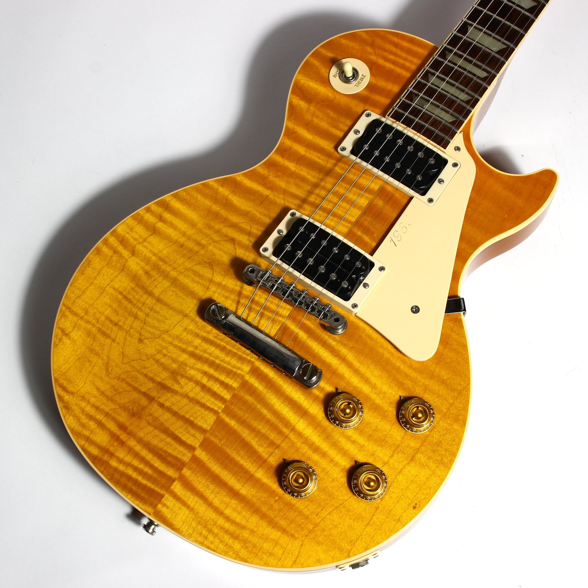 1992 Gibson Les Paul Model Classic Plus Flametop Trans AMBER 1960 Reissue -- Early 1990's standard