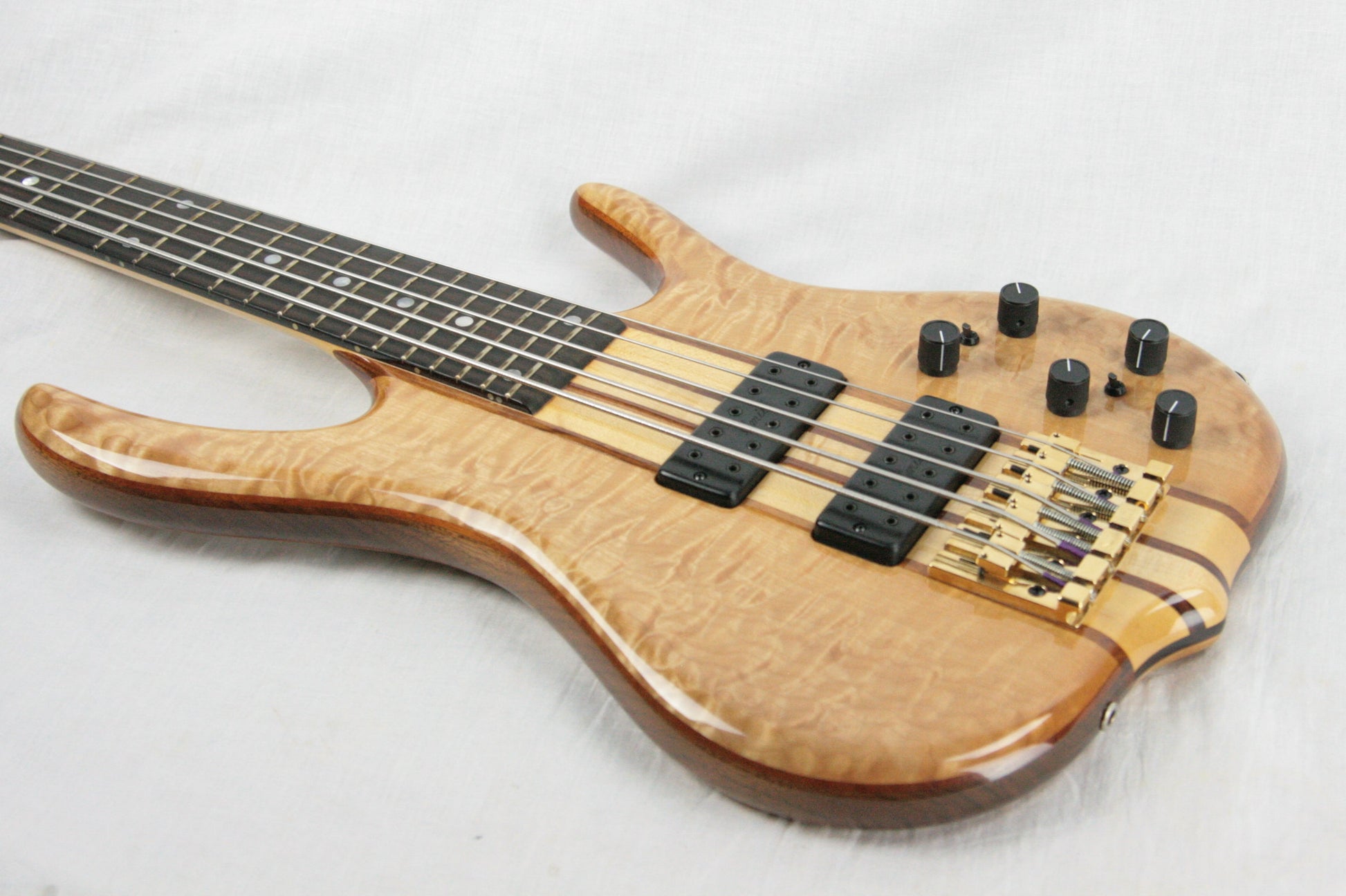 CLEAN 2006 Ken Smith BSR 5EG Elite 5-String Bass! Tiger Maple QUILT Top! Neck-Thru