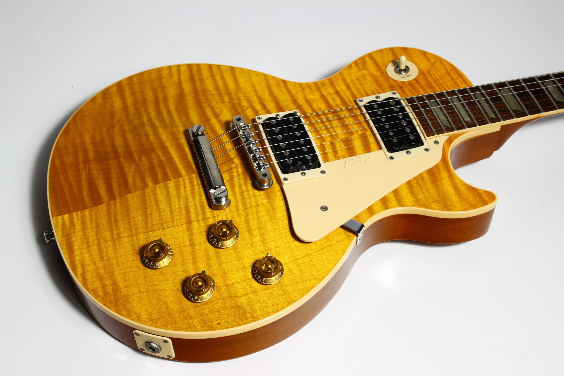 1992 Gibson Les Paul Model Classic Plus Flametop Trans AMBER 1960 Reissue -- Early 1990's standard