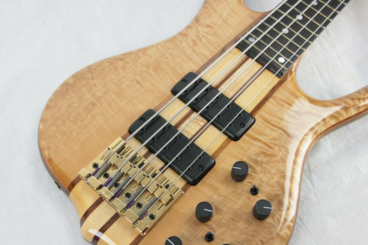 CLEAN 2006 Ken Smith BSR 5EG Elite 5-String Bass! Tiger Maple QUILT Top! Neck-Thru
