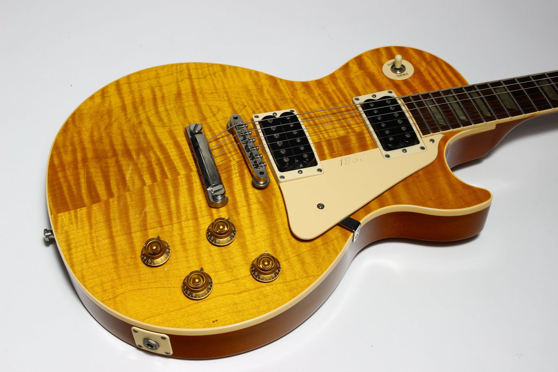 1992 Gibson Les Paul Model Classic Plus Flametop Trans AMBER 1960 Reissue -- Early 1990's standard