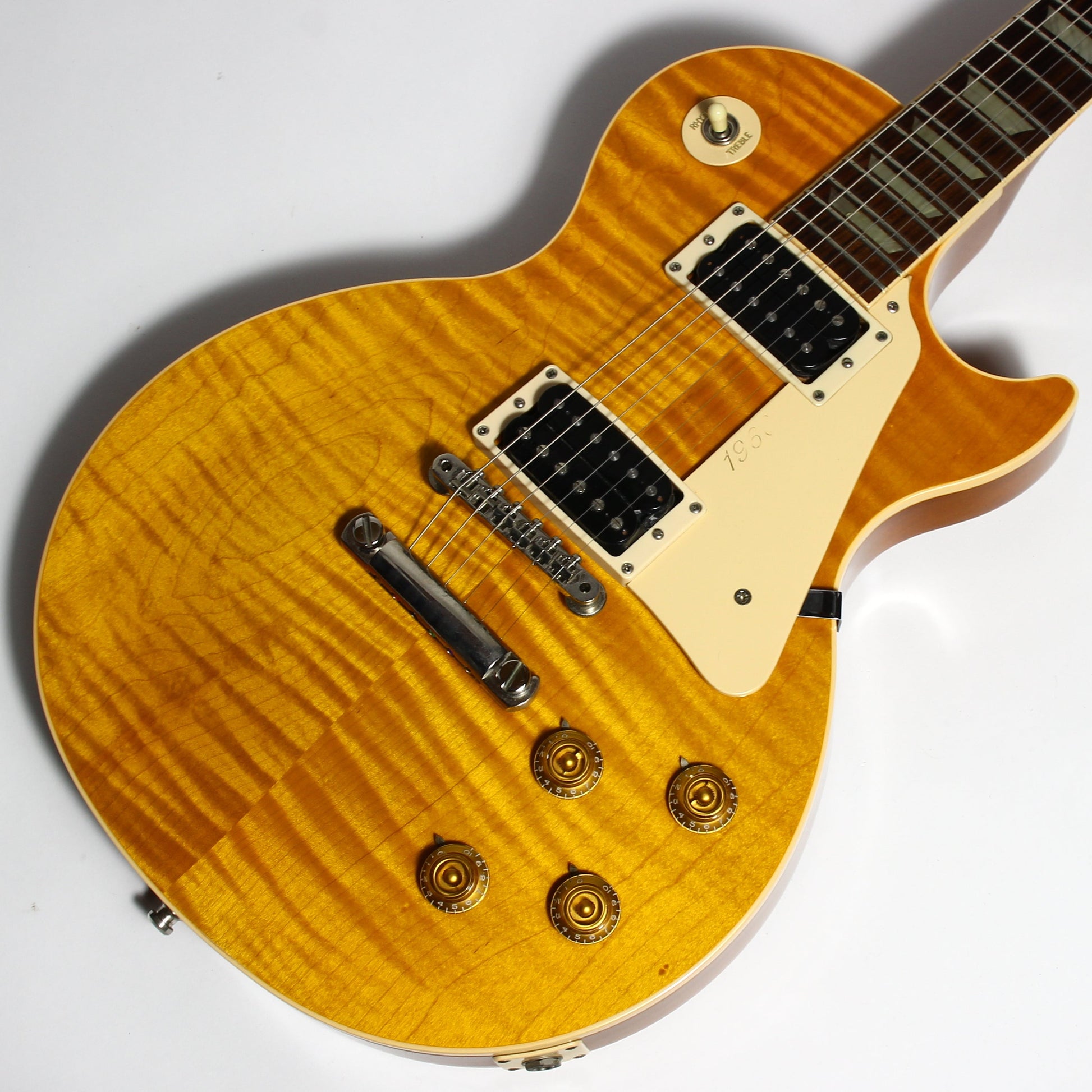 1992 Gibson Les Paul Model Classic Plus Flametop Trans AMBER 1960 Reissue -- Early 1990's standard