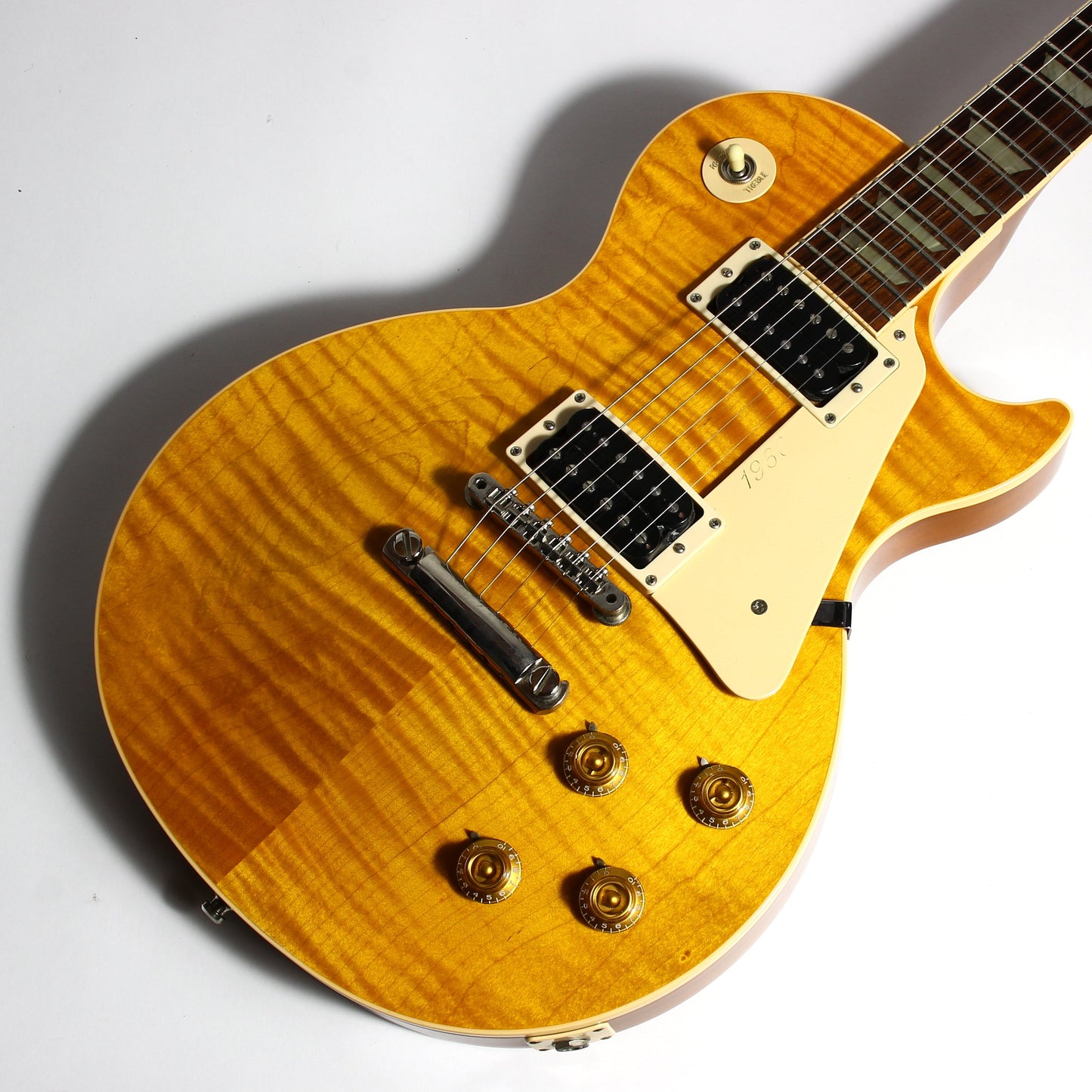 1992 Gibson Les Paul Model Classic Plus Flametop Trans AMBER 1960 Reissue -- Early 1990's standard